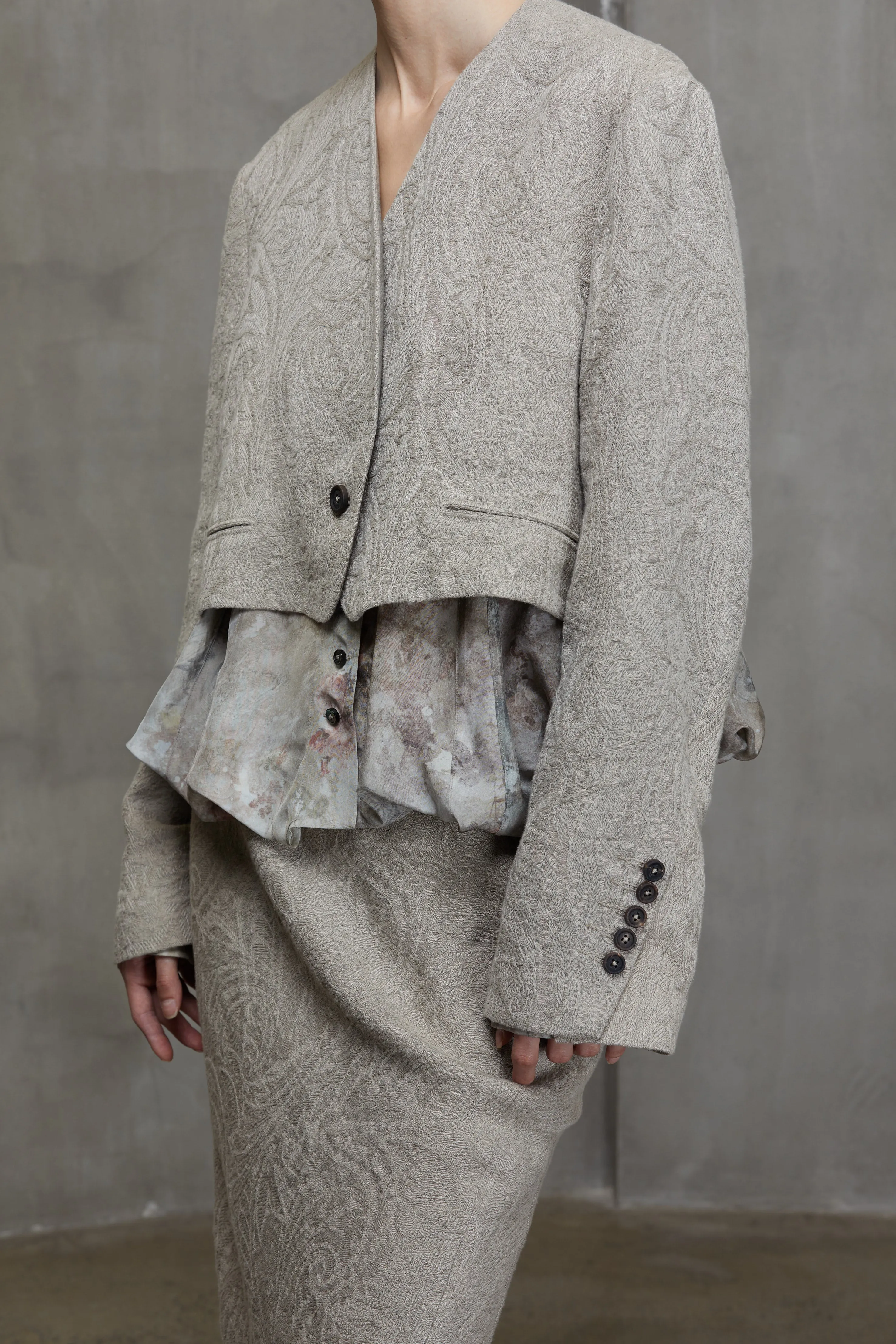 JACQUARD CROPPED JACKET sold by ziggy chen product image thumbnail 5