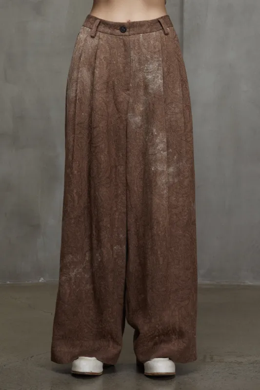 HIGH WAIST JACQUARD TROUSERS sold by ziggy chen