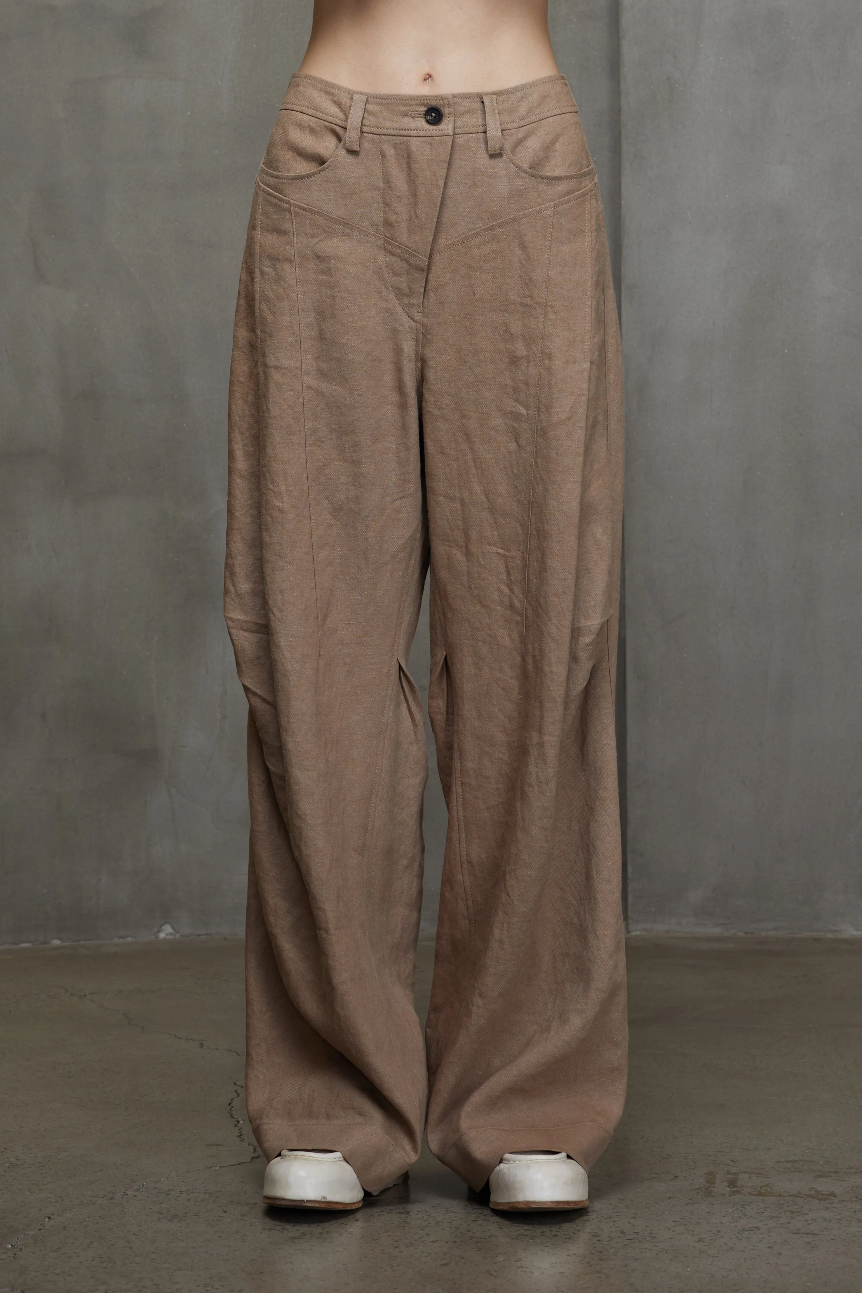 ARTICULATED KNEE WIDE LEG TROUSERS sold by ziggy chen