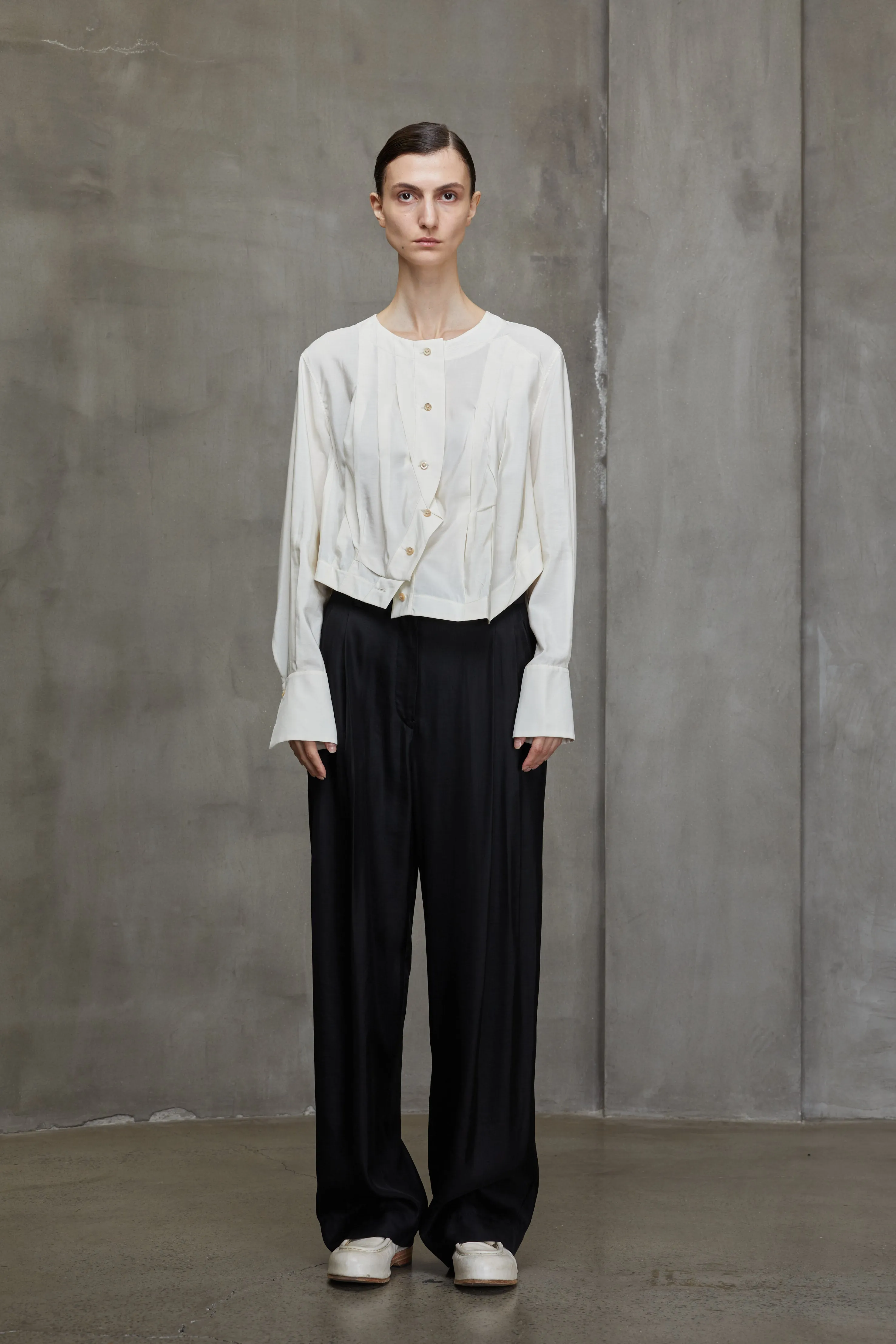 ASYMMETRIC ERRATIC FOLD SHIRT sold by ziggy chen
