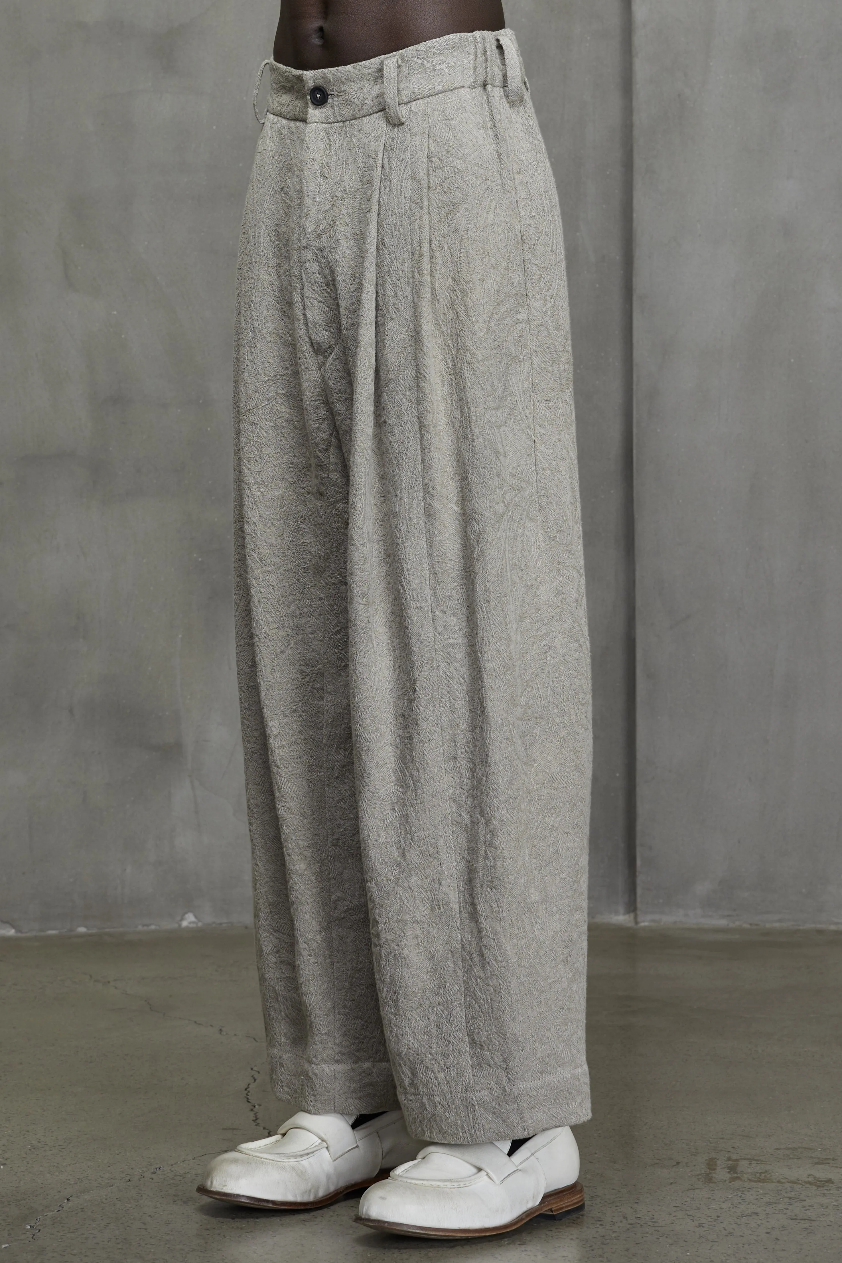 FRONT PLEATED JACQUARD TROUSERS sold by ziggy chen product image thumbnail 2