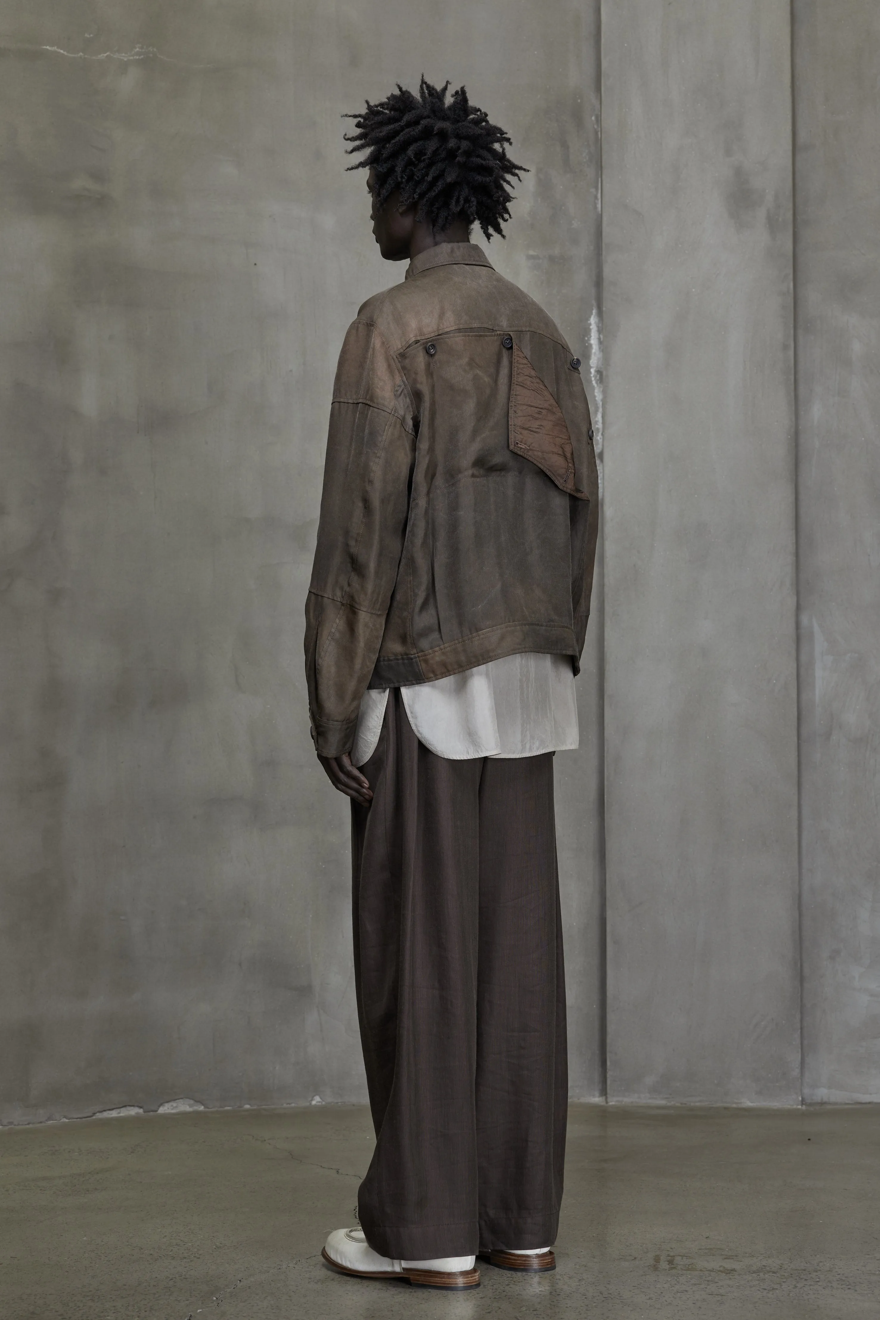 "PEELABLE BACK" CROPPED WORKER JACKET sold by ziggy chen product image thumbnail 3