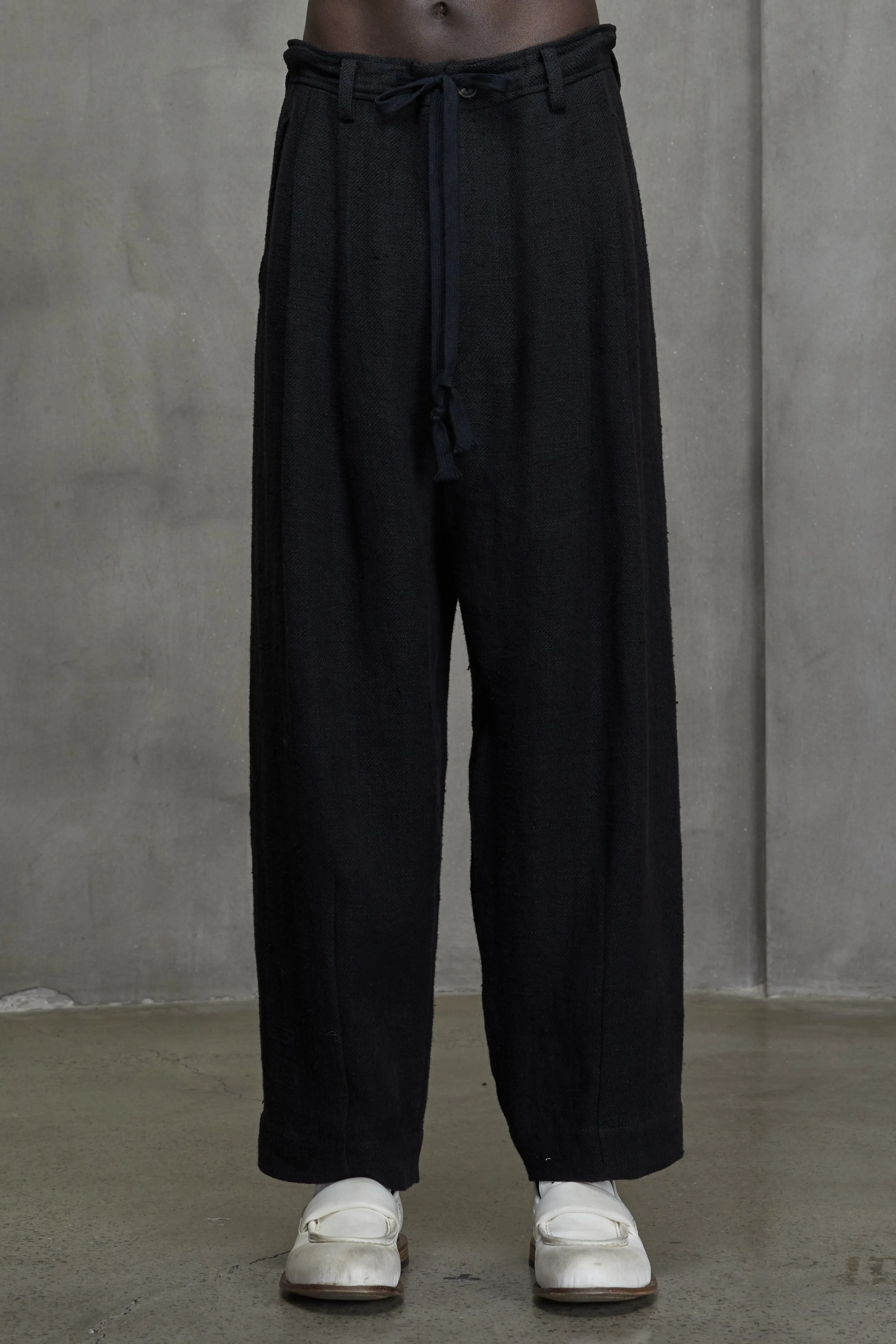 FRONT PLEATS DRAWSTRING TROUSERS sold by ziggy chen
