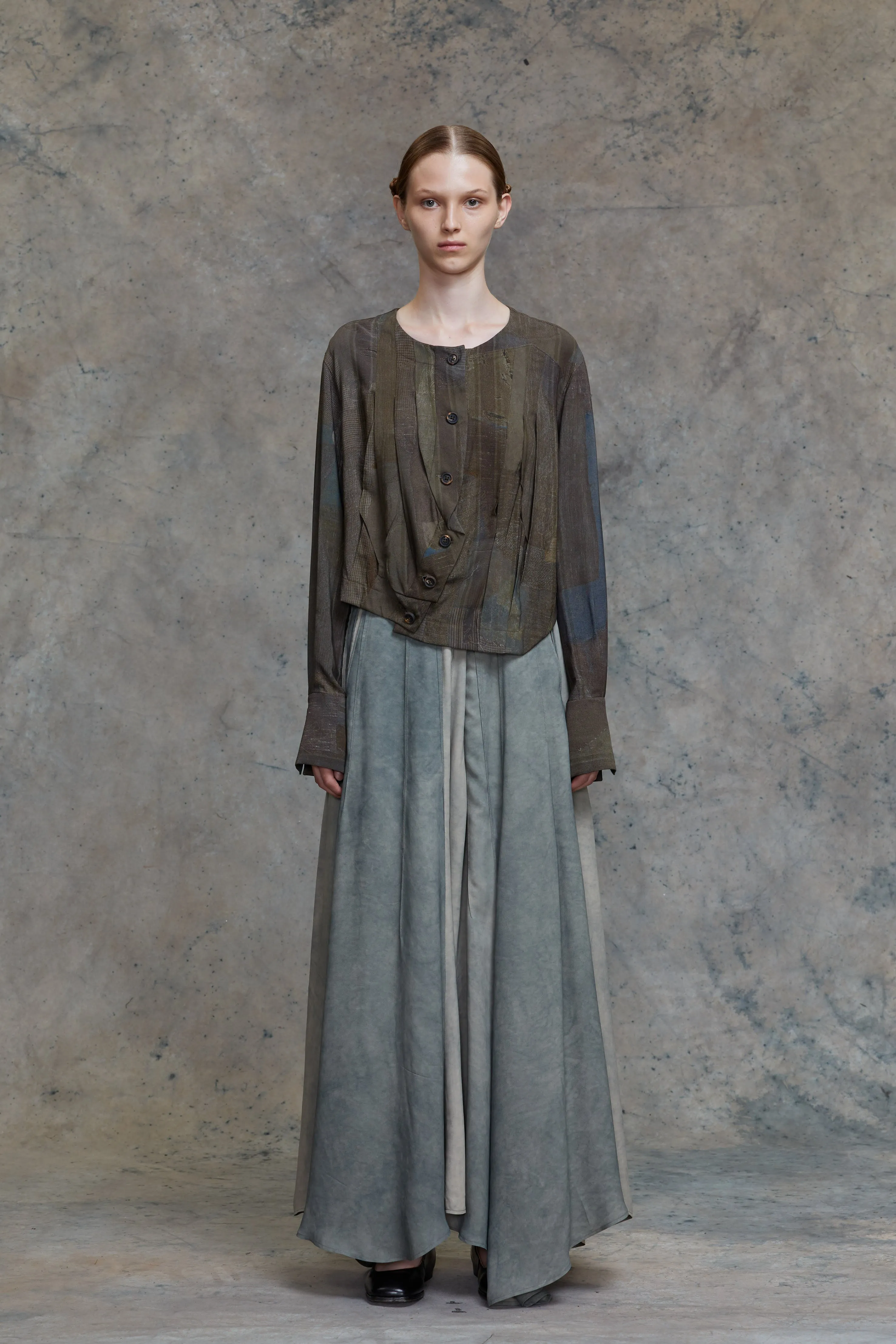 ASYMMETRIC WRINKLE SHIRT sold by ziggy chen