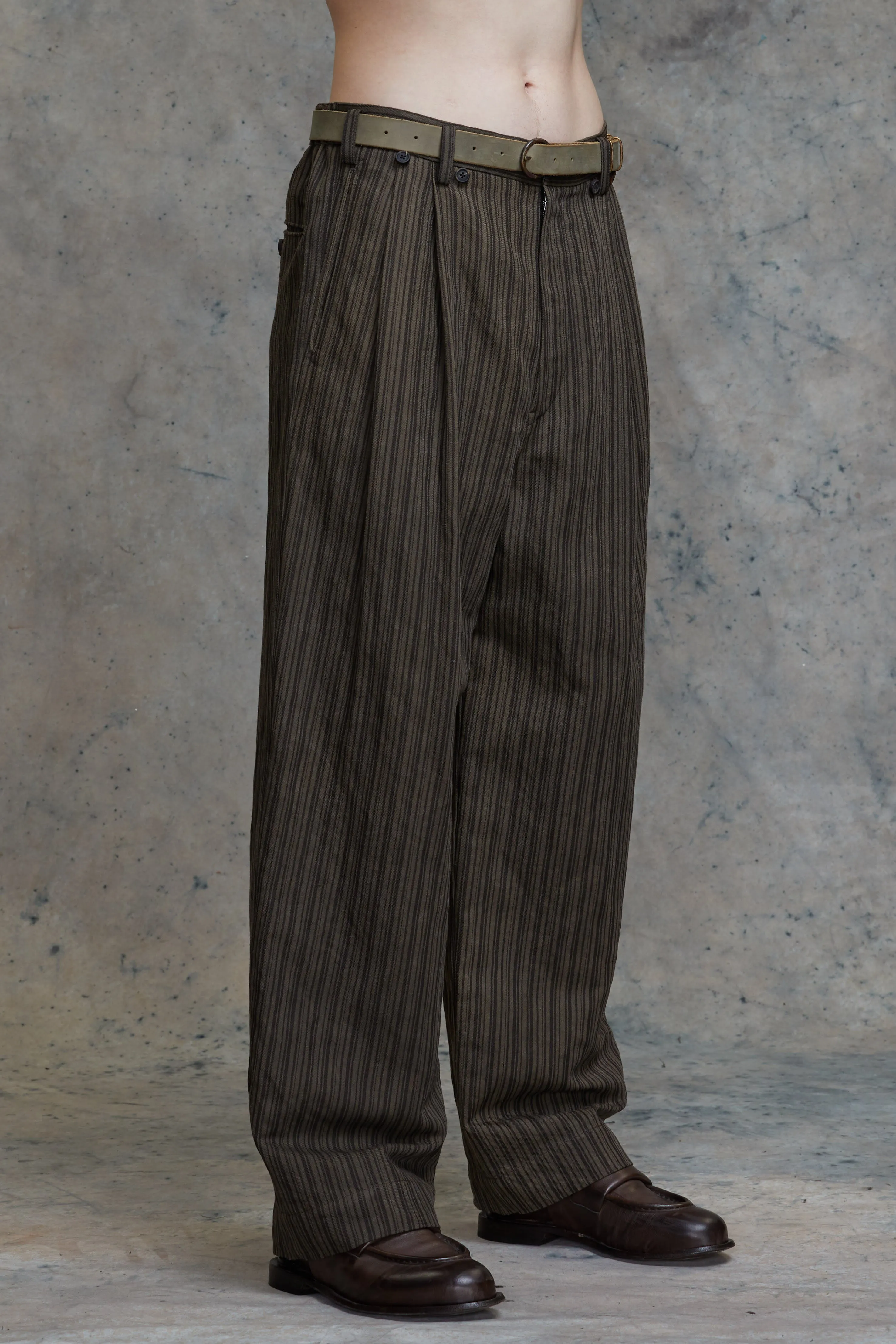 VINTAGE BRASS ROUND BUCKLE BELT sold by ziggy chen product image thumbnail 5