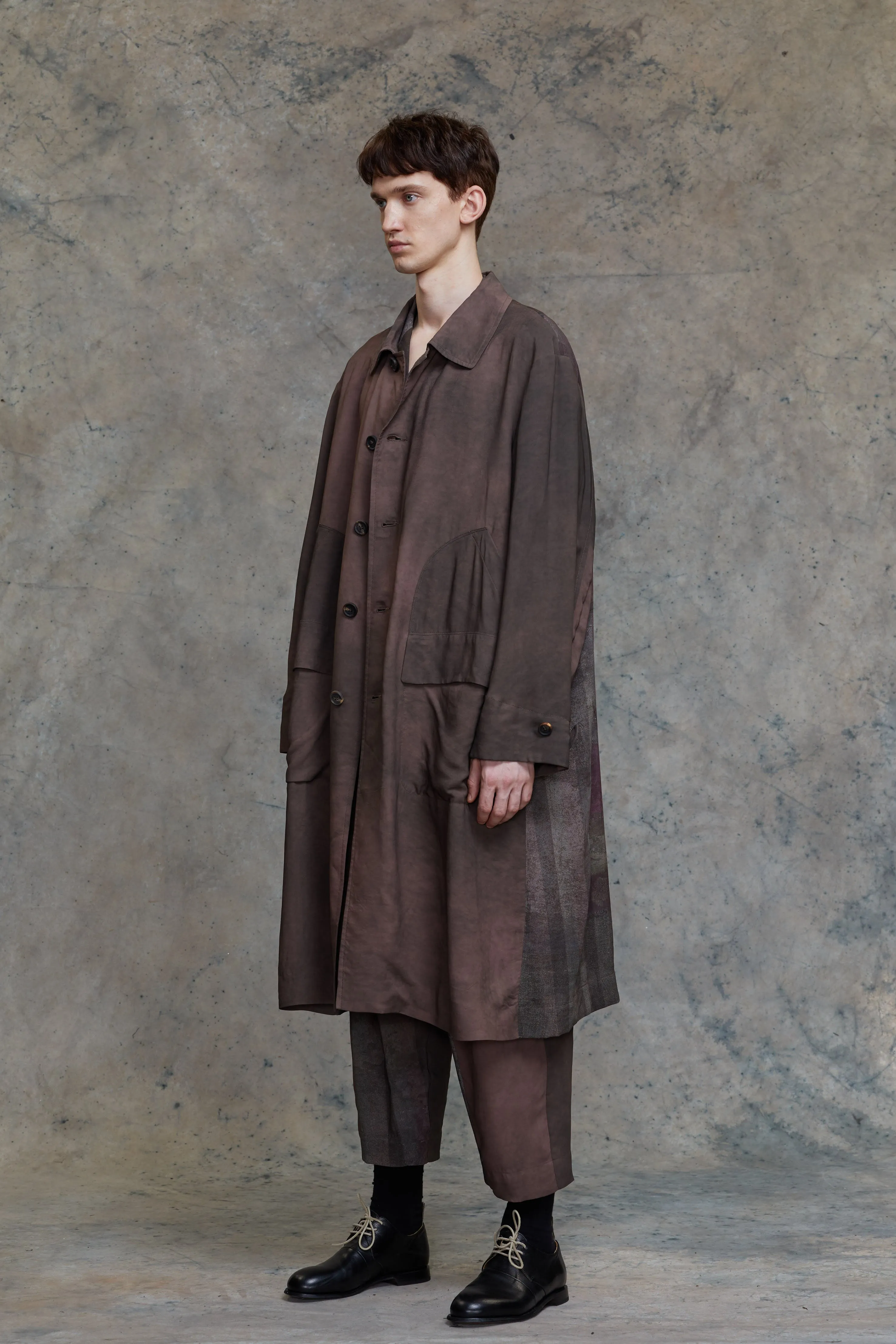 COLLAGED WOKERS LONG COAT sold by ziggy chen product image thumbnail 2