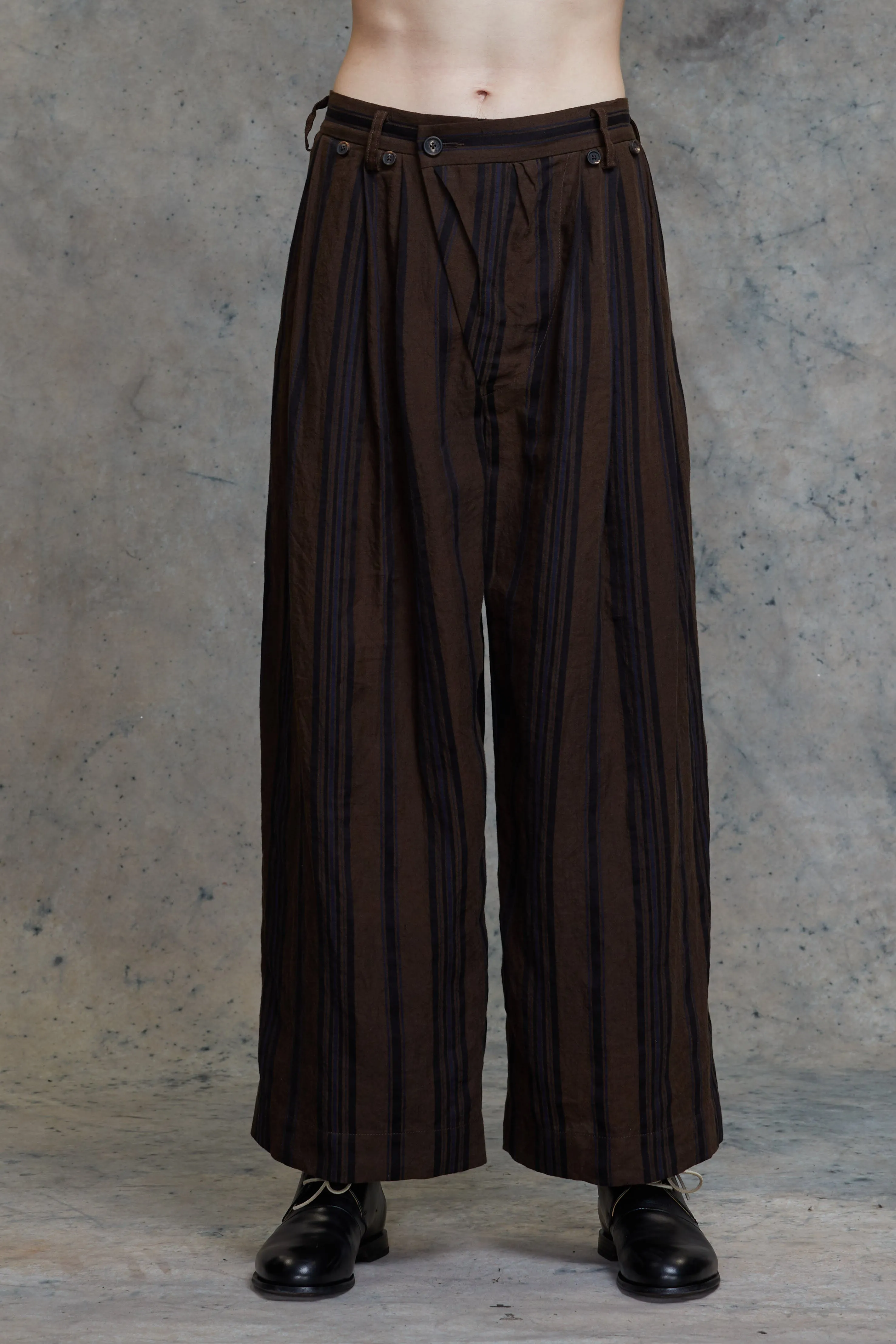 STRIPED WIDE LEG TROUSERS sold by ziggy chen