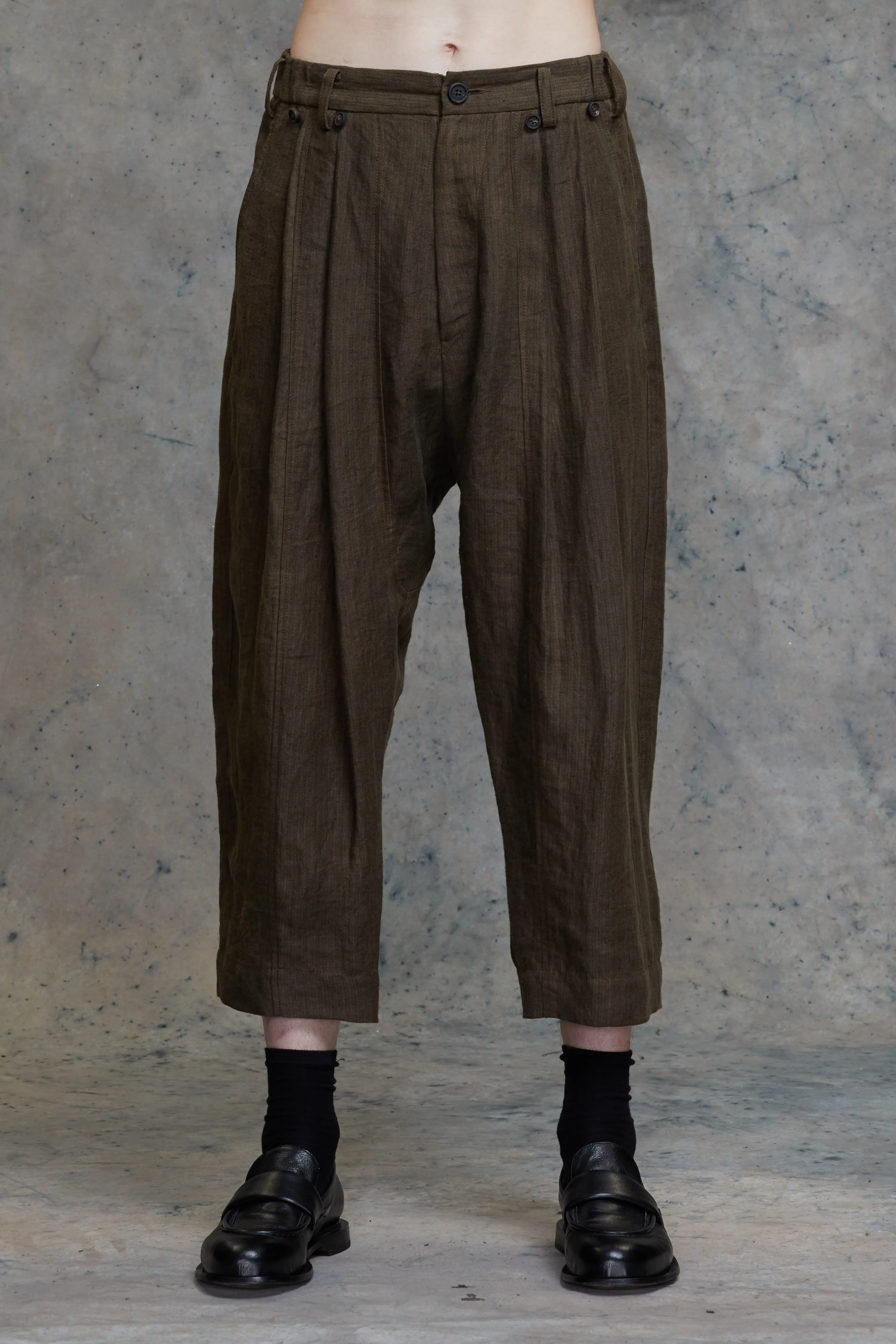 FRONT PLEAT TAPERED LONG TROUSERS sold by ziggy chen