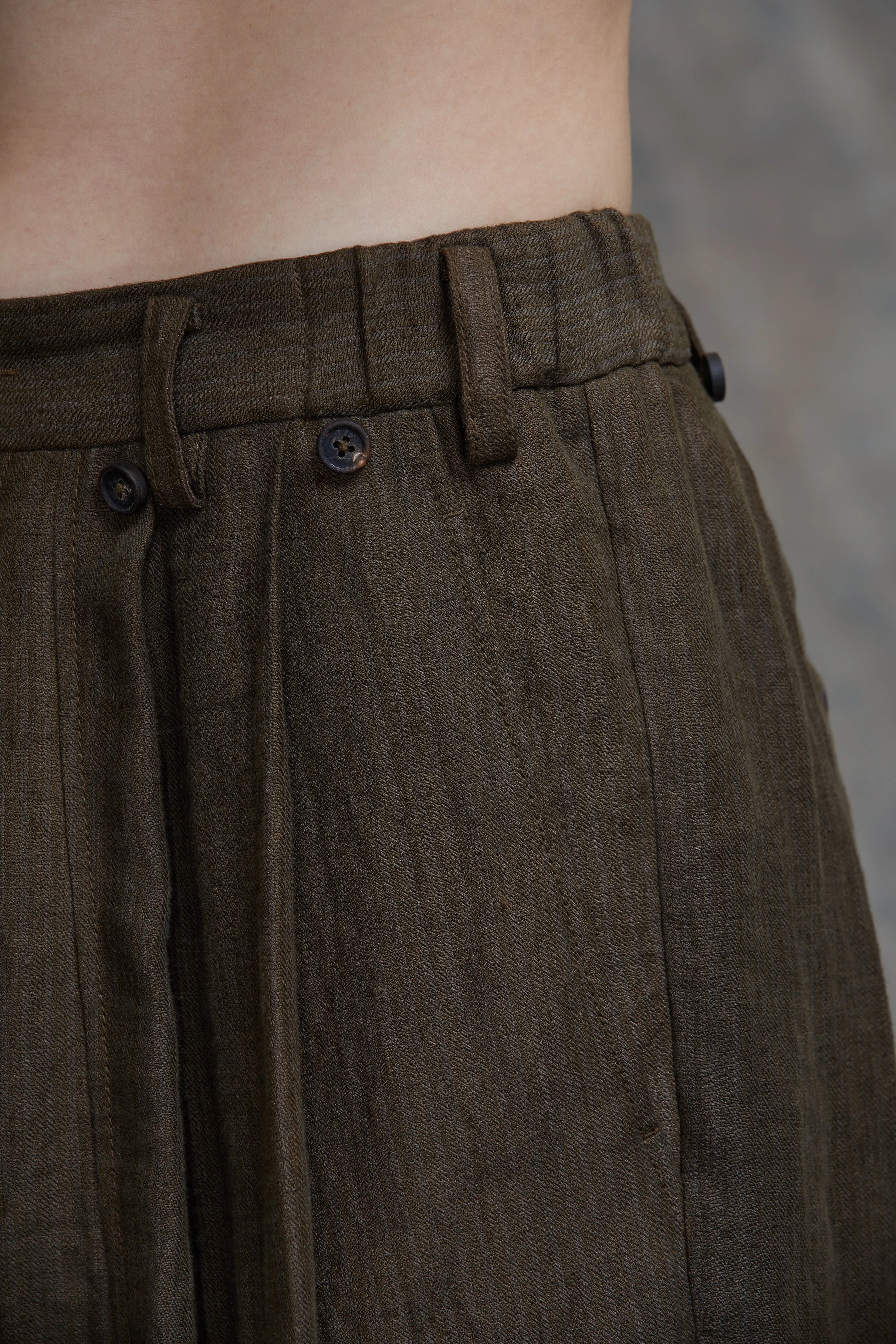 FRONT PLEAT TAPERED LONG TROUSERS sold by ziggy chen product image thumbnail 5