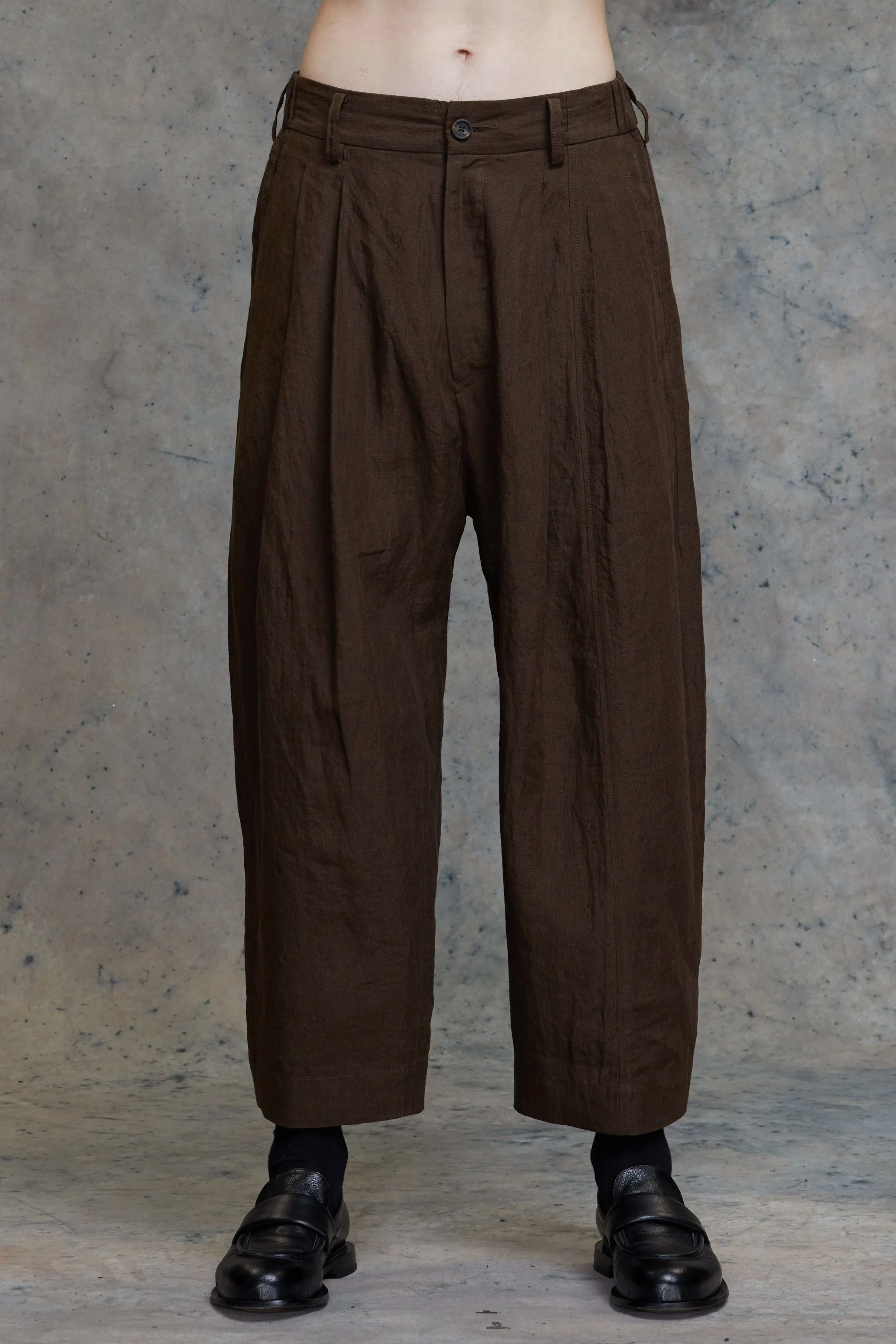 FRONT PLEAT TAPERED LONG TROUSERS sold by ziggy chen