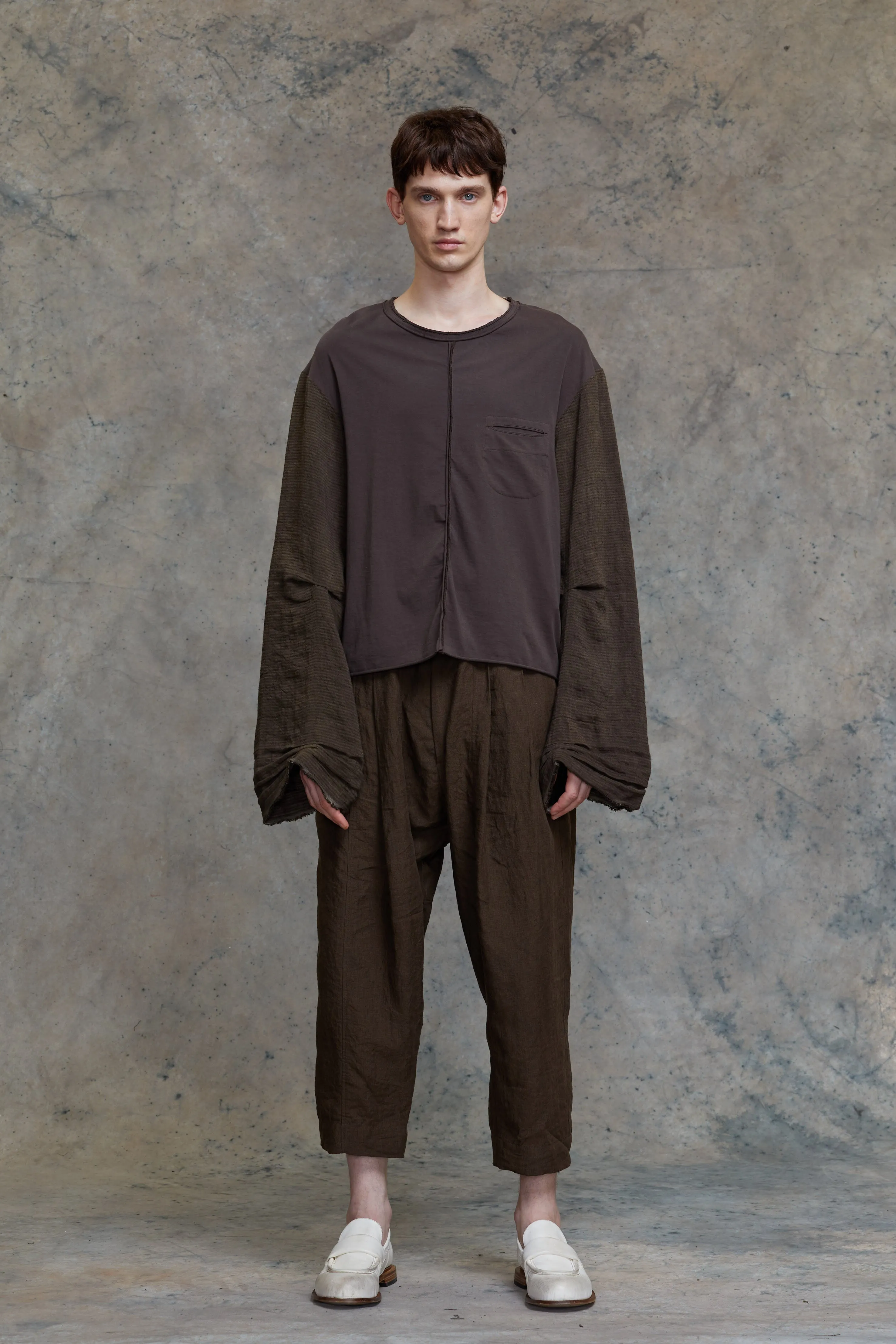 COLLAGED WIDE SLEEVES LONG TEE sold by ziggy chen