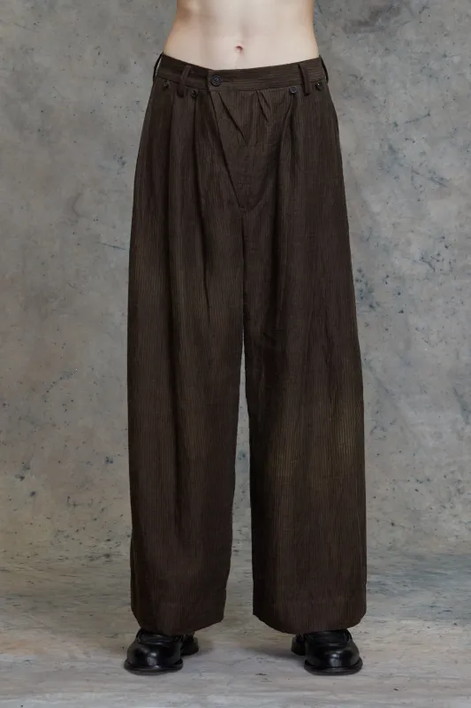 SLANT FLAP WIDE TROUSERS made by ziggy chen