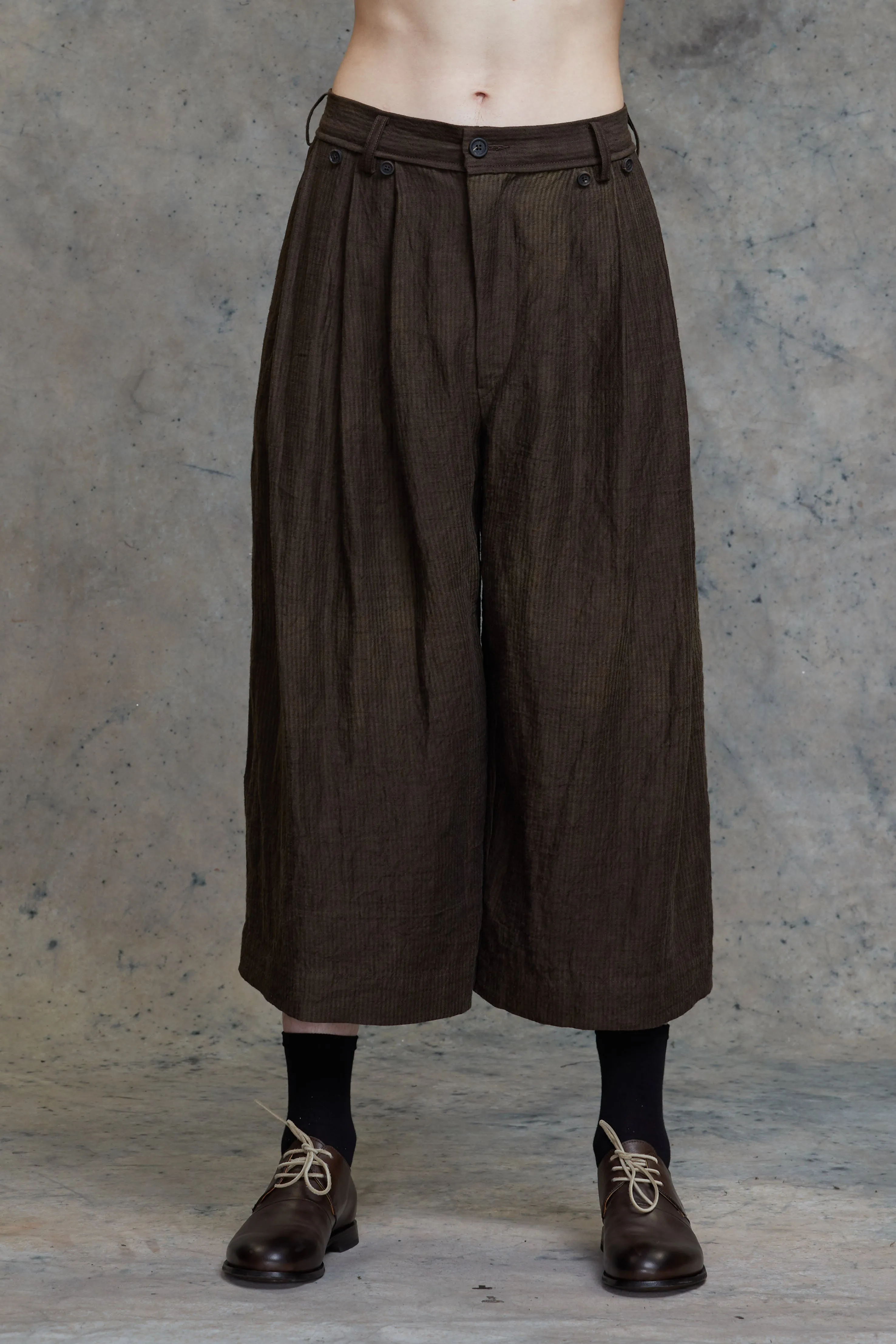 PLEATED EXTRA WIDE LEG TROUSERS sold by ziggy chen