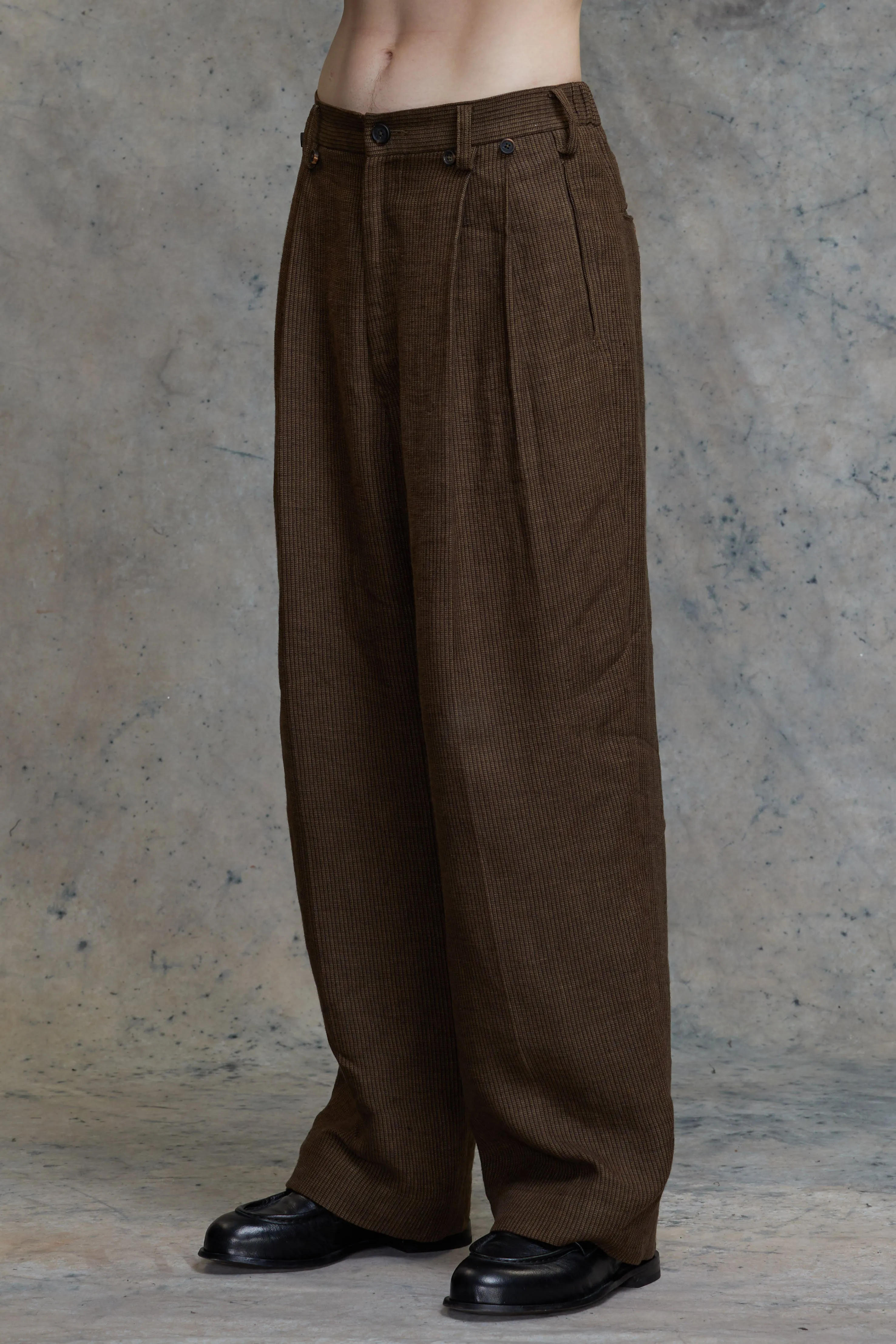 FRONT PLEATED WIDE LEG LONG TROUSERS sold by ziggy chen product image thumbnail 2