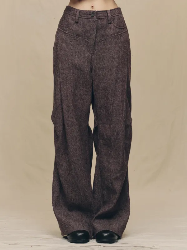 ARTICULATED KNEE DENIM TROUSERS sold by ziggy chen