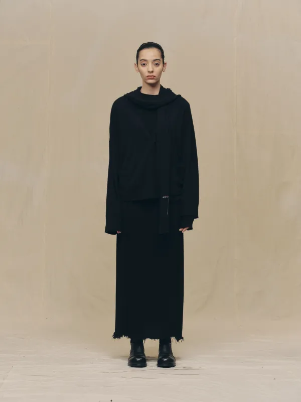 SCARF CARDIGAN WITH HOOD sold by ziggy chen