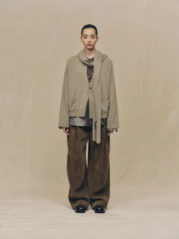 SCARF CARDIGAN WITH HOOD made by ziggy chen