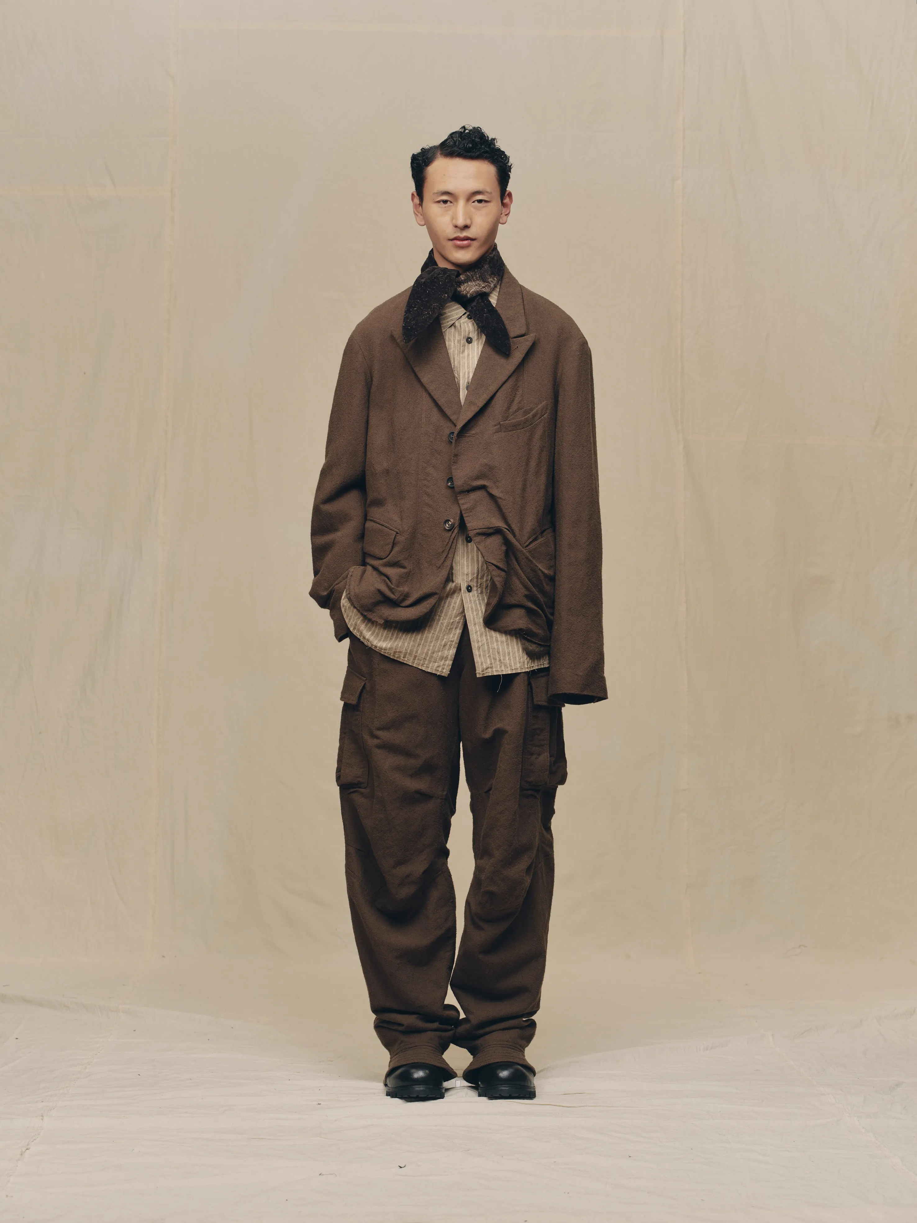 LAPEL COLLAR THREE BUTTON BLAZER sold by ziggy chen