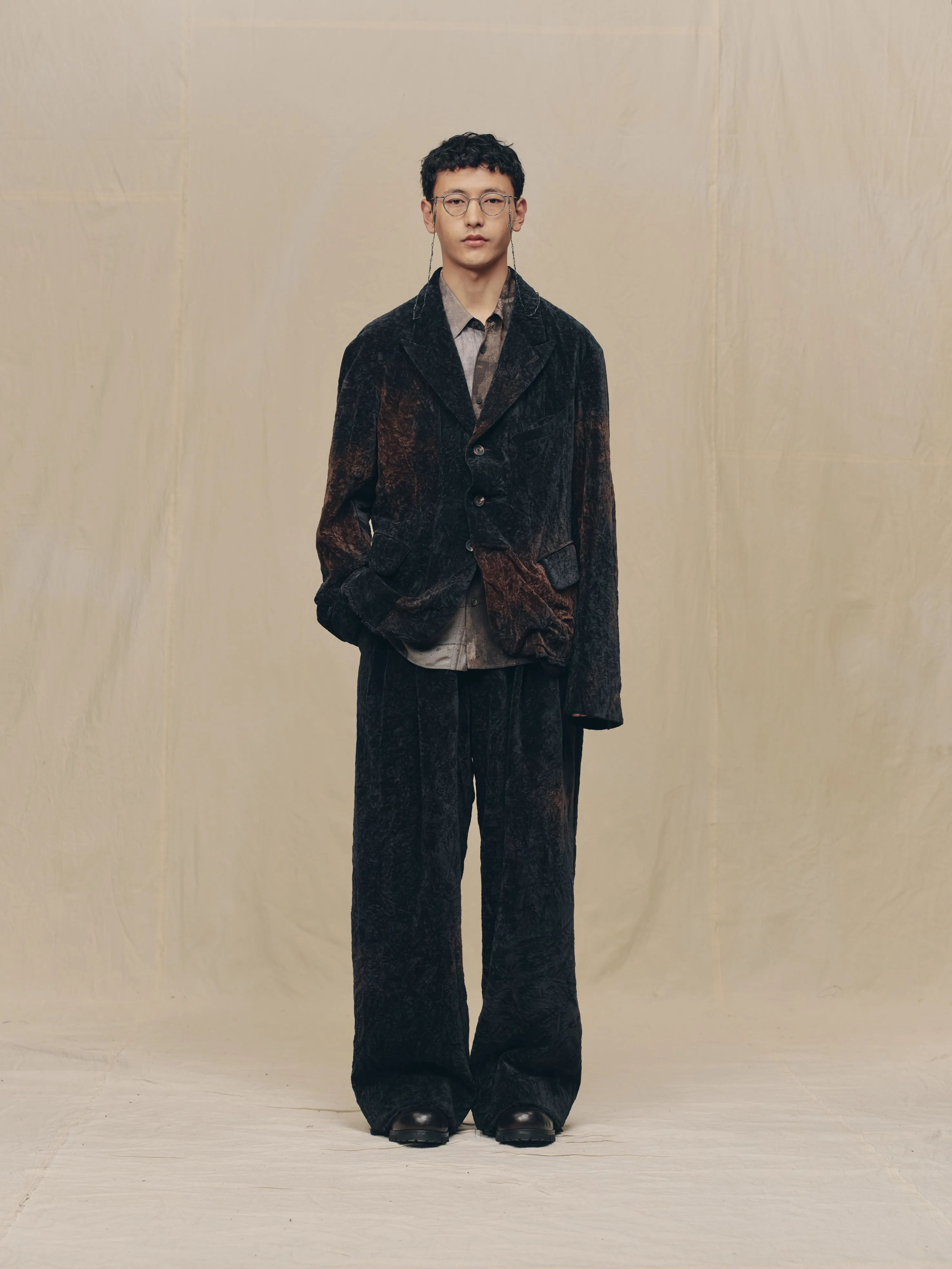 LAPEL COLLAR THREE BUTTON BLAZER sold by ziggy chen