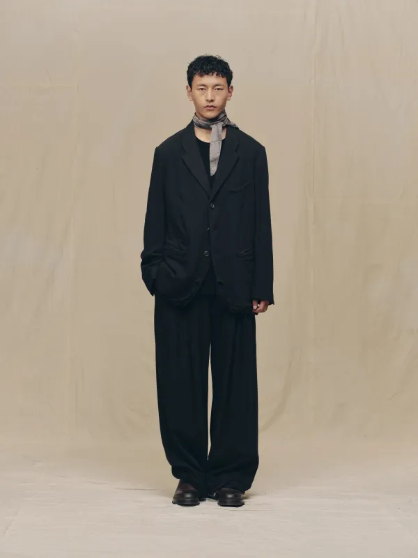 CREASED HEM THREE BUTTON BLAZER made by ziggy chen