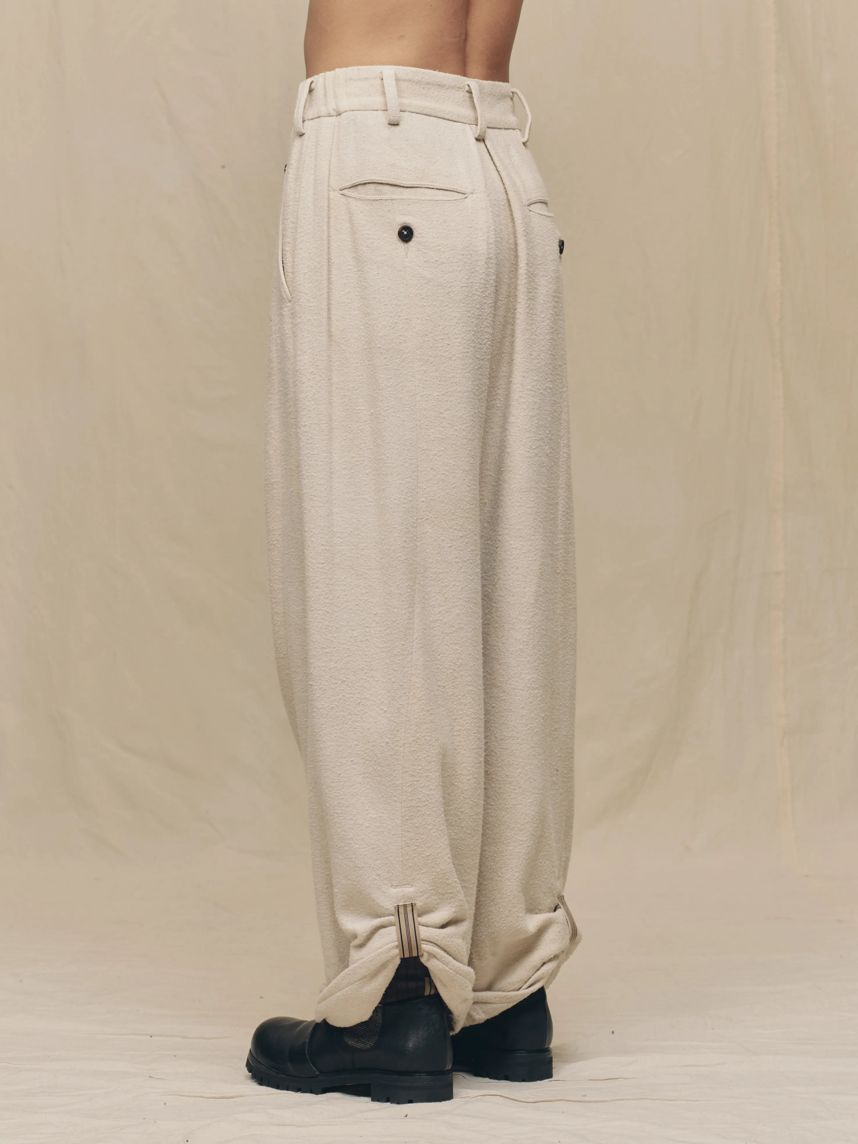WIDE-LEG TROUSERS WITH PULL TABS sold by ziggy chen product image thumbnail 3