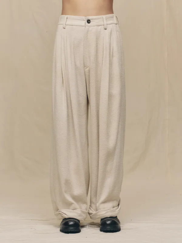 WIDE-LEG TROUSERS WITH PULL TABS sold by ziggy chen