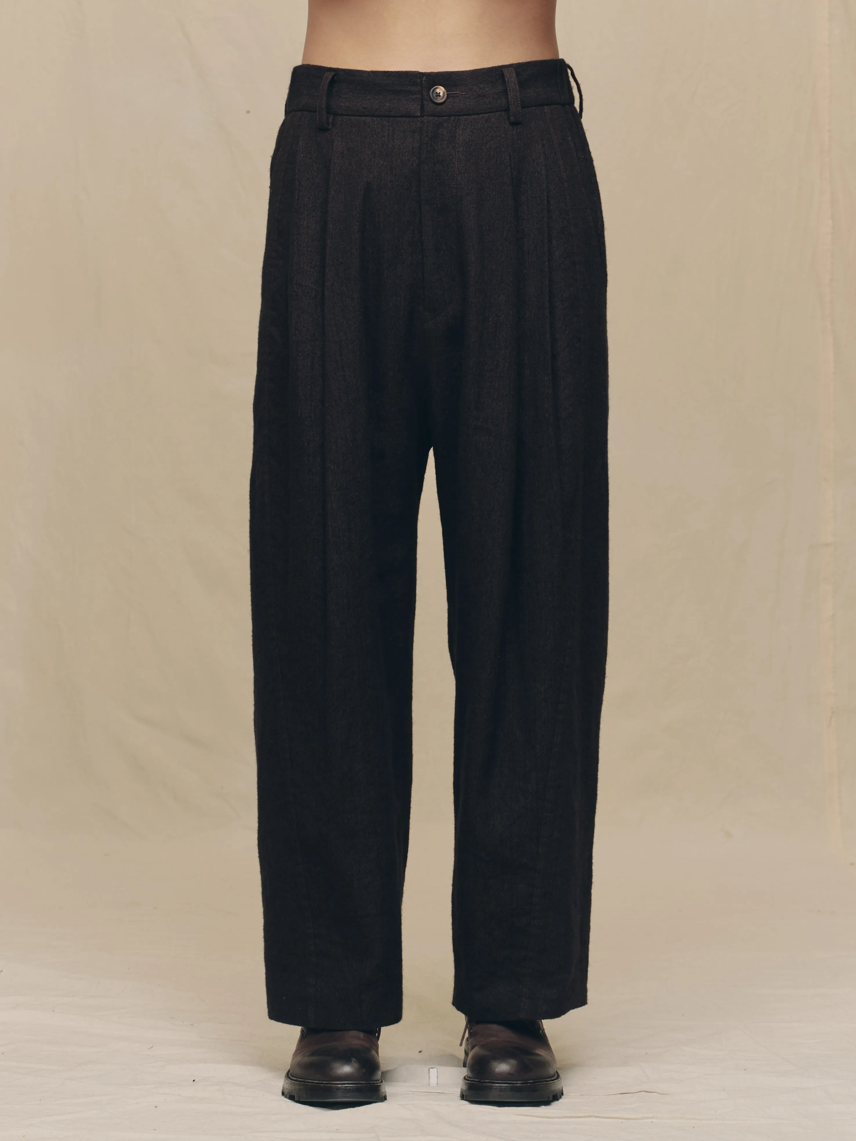 PLEATED DROP CROTCH TROUSERS sold by ziggy chen
