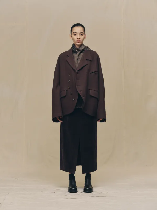 ASYMMETRIC SPREAD COLLAR JACKET made by ziggy chen