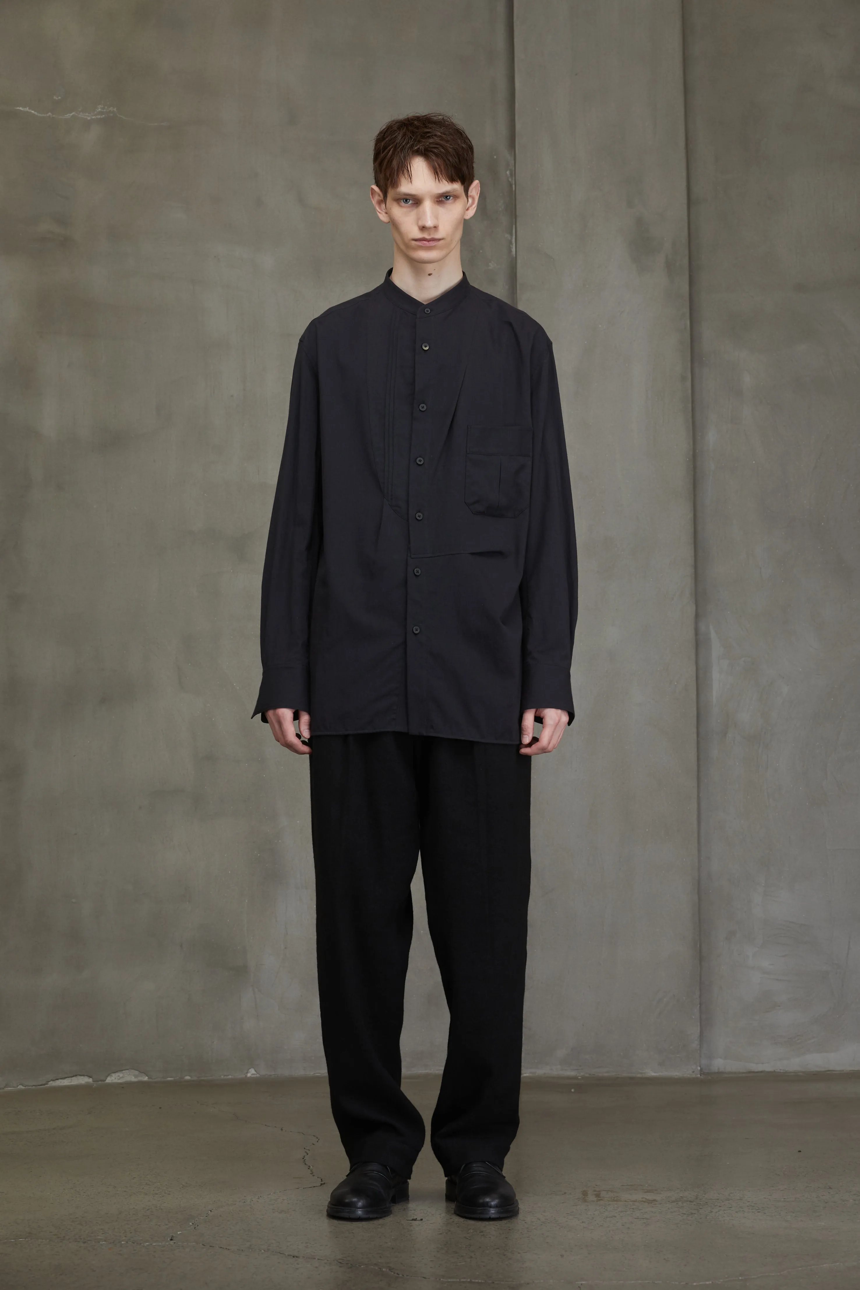 ASYMMETRIC PLEATED SHIRT sold by ziggy chen