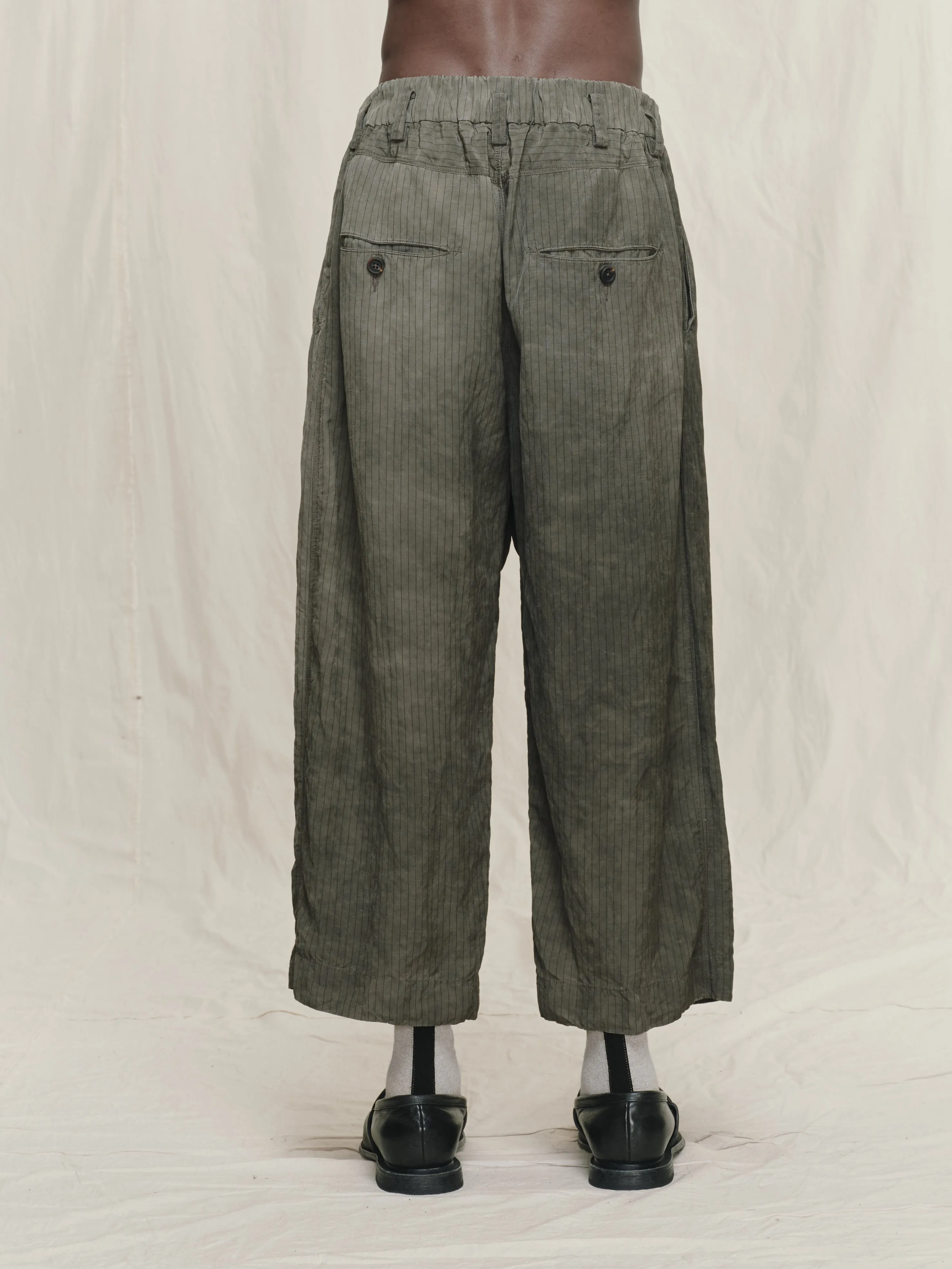 STRIPED DRAWSTRING TROUSERS sold by ziggy chen product image thumbnail 4