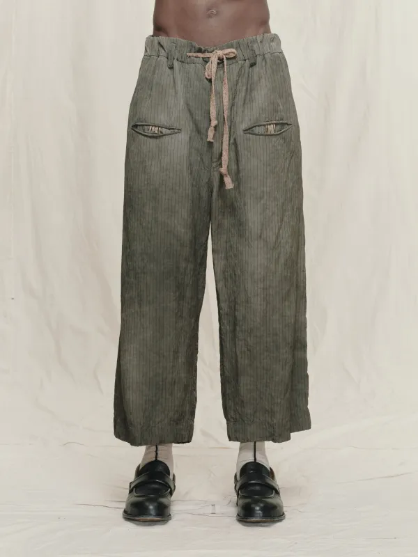 STRIPED DRAWSTRING TROUSERS made by ziggy chen