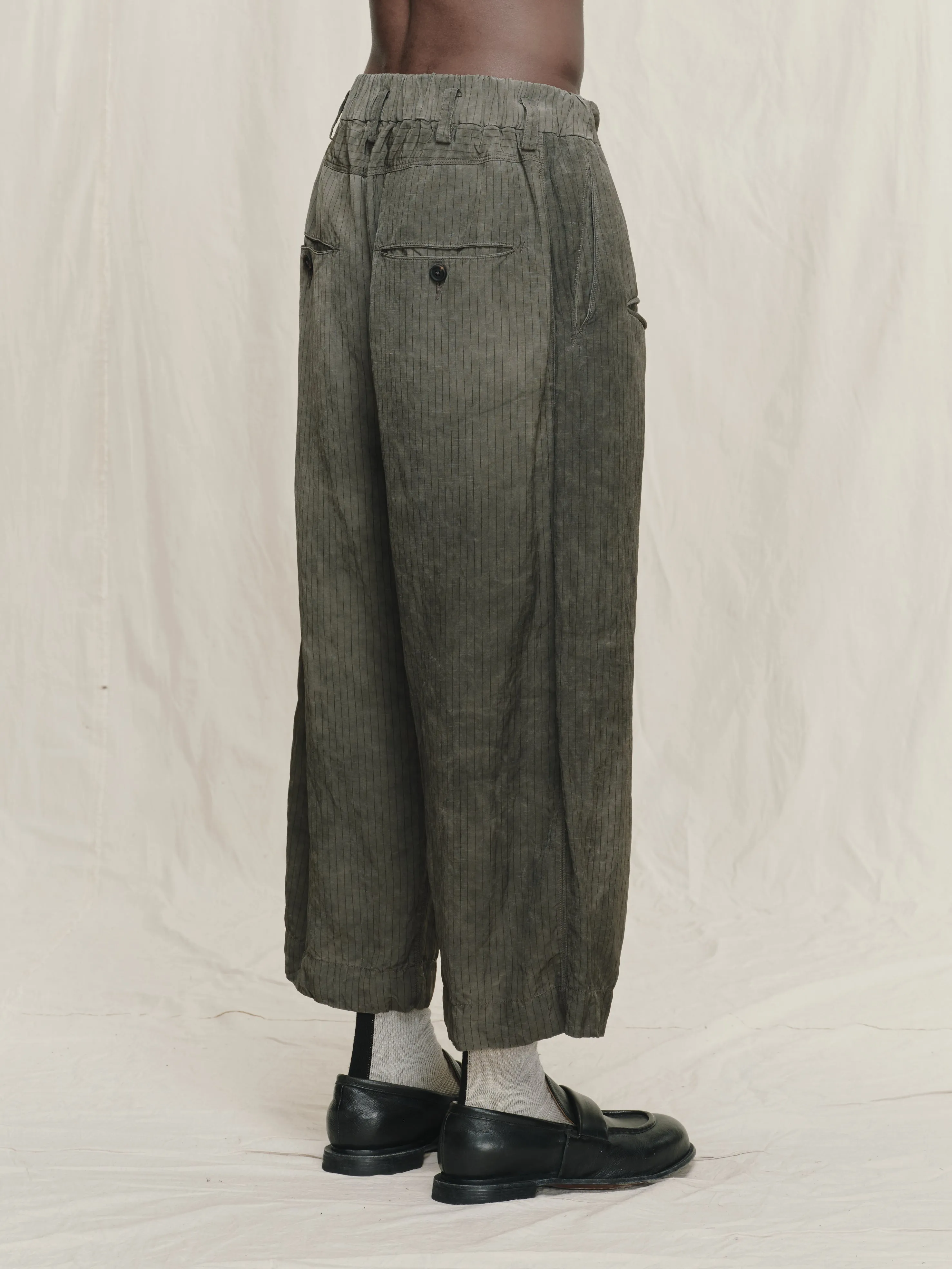 STRIPED DRAWSTRING TROUSERS sold by ziggy chen product image thumbnail 3