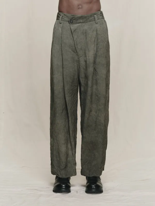 DROP-CROTCHED PLEATED TROUSERS made by ziggy chen