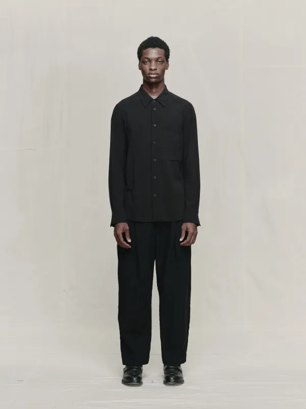 SPREAD COLLAR POCKET SHIRT made by ziggy chen