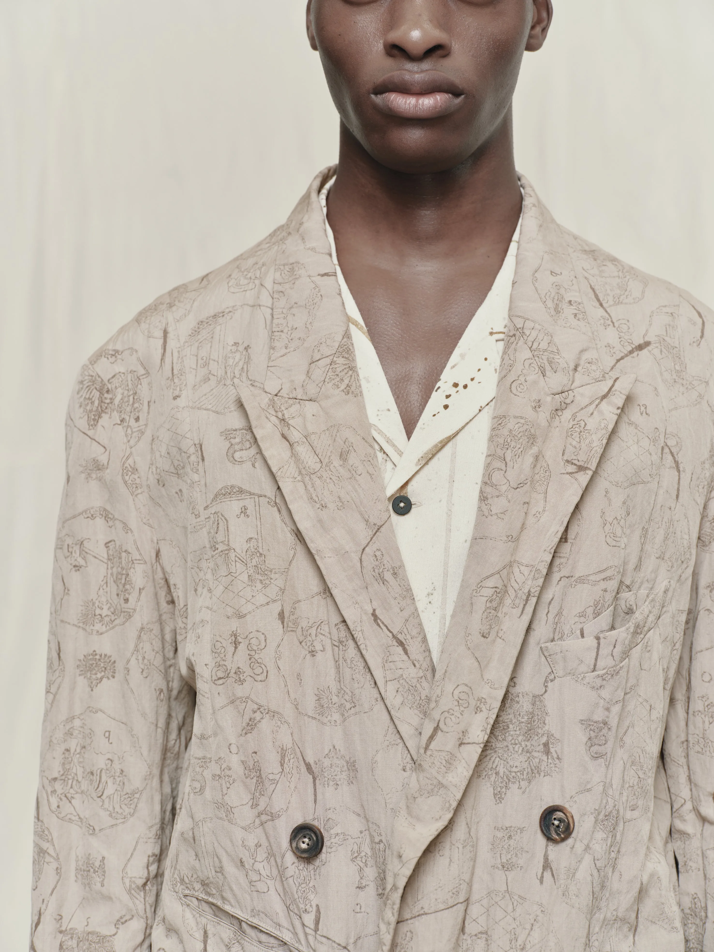 DIGITAL PRINT DOUBLE BREASTED BLAZER sold by ziggy chen product image thumbnail 5
