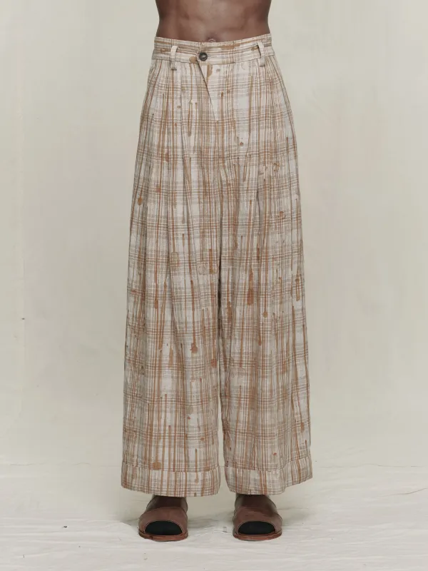 SCREEN PRINT WIDE LEG TROUSERS made by ziggy chen