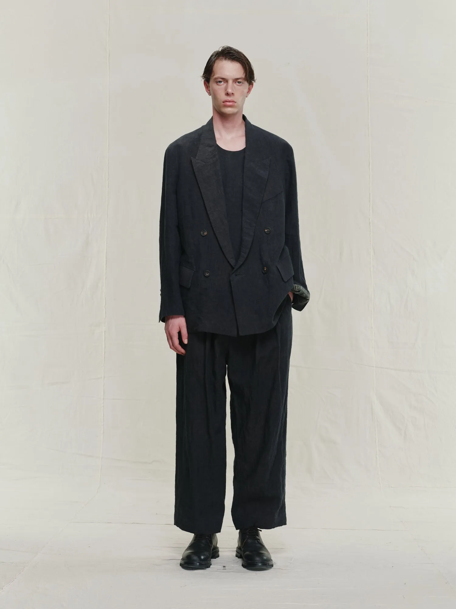 DOUBLE-BREASTED BLAZER sold by ziggy chen