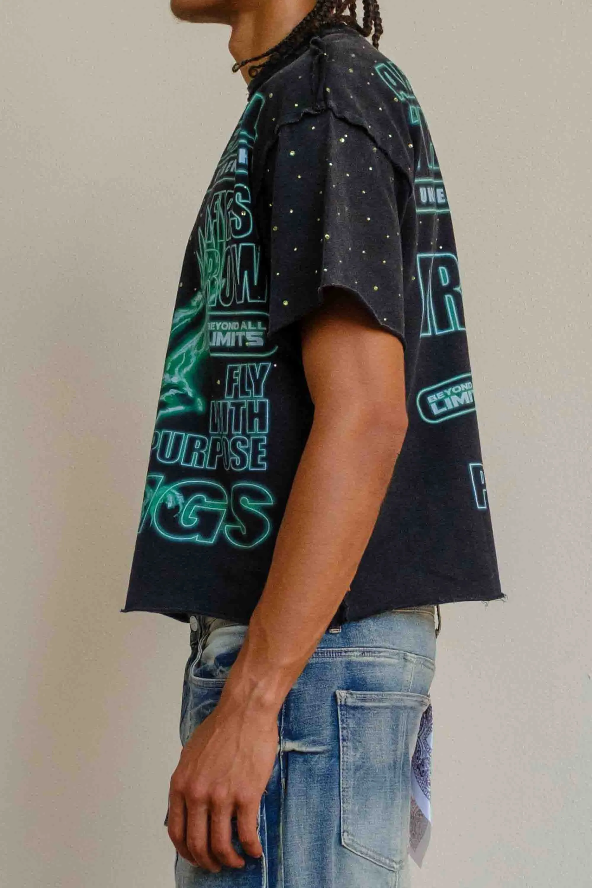 ABOVE ALL THINGS NOCTURNAL FLIGHT CROPPED TEE sold by First Row product image thumbnail 3