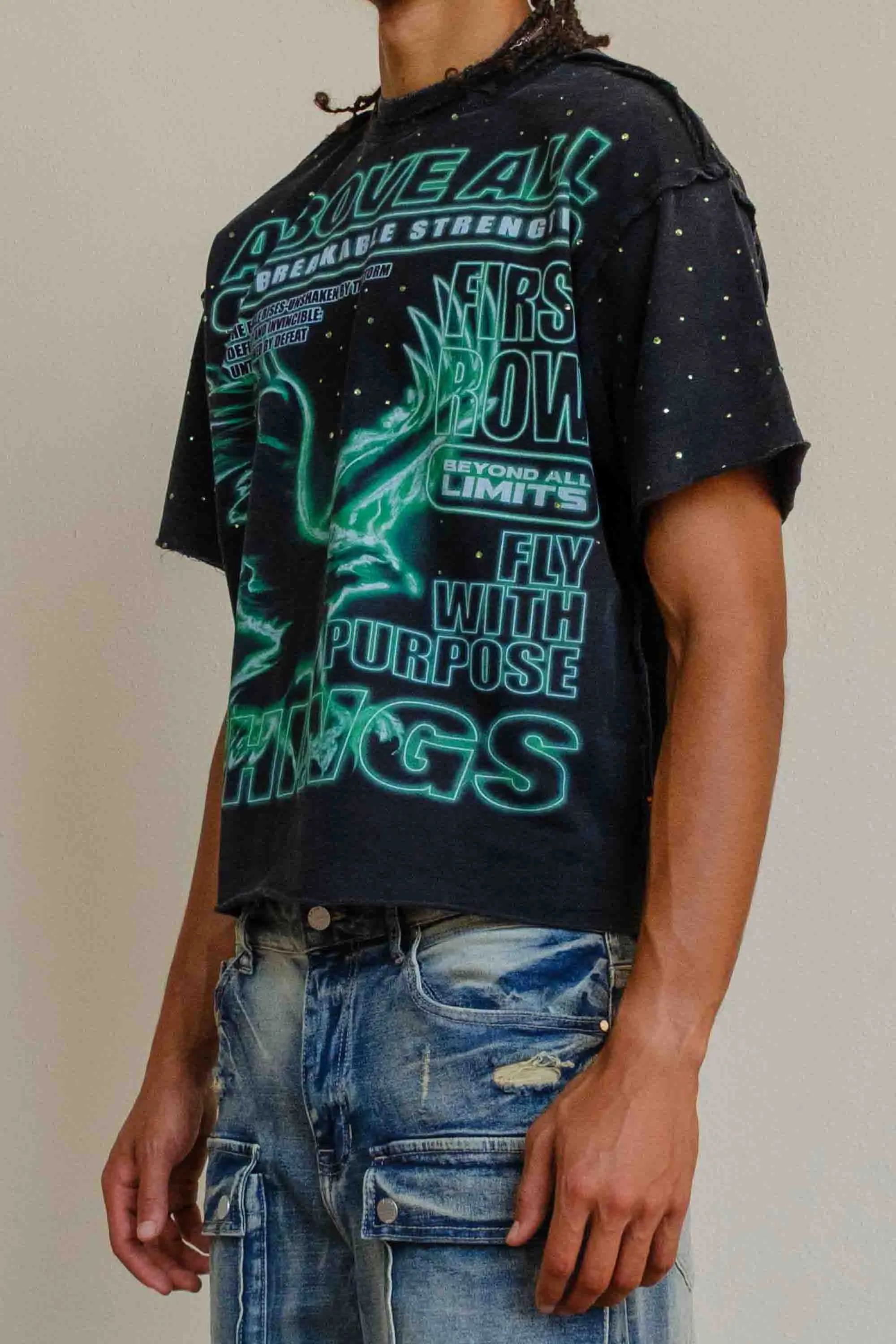 ABOVE ALL THINGS NOCTURNAL FLIGHT CROPPED TEE sold by First Row product image thumbnail 2