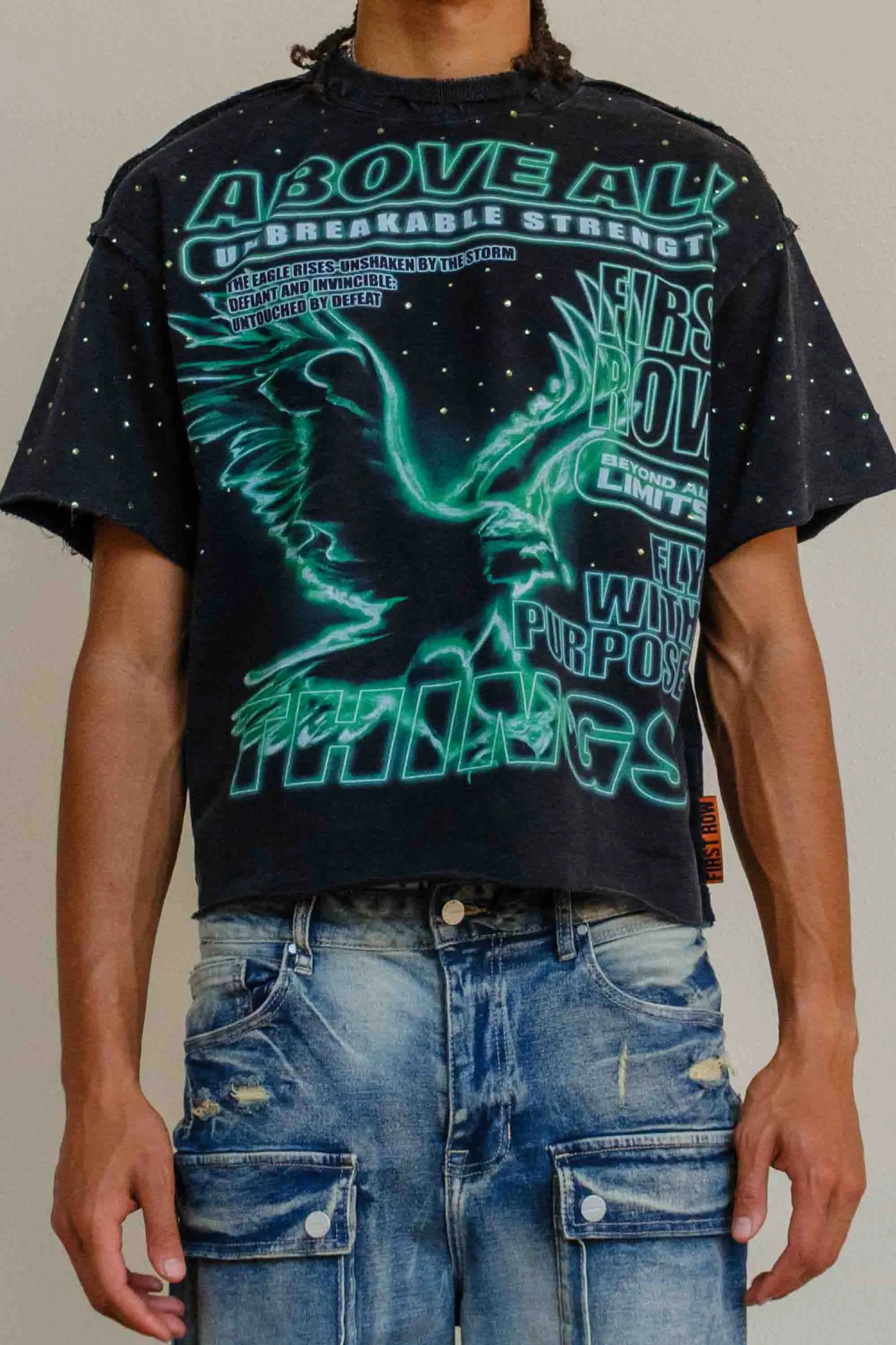 ABOVE ALL THINGS NOCTURNAL FLIGHT CROPPED TEE sold by First Row