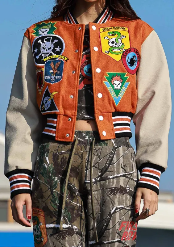LOGO ALLOVER VARSITY JACKET made by First Row
