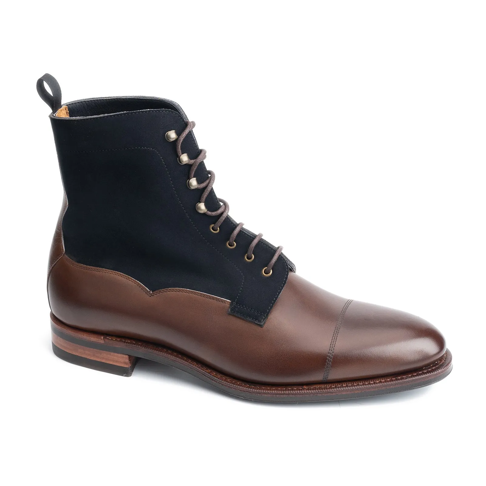 101523 - OAK ANTIQUE CALF & NAVY ALICANTE - E sold by Meermin