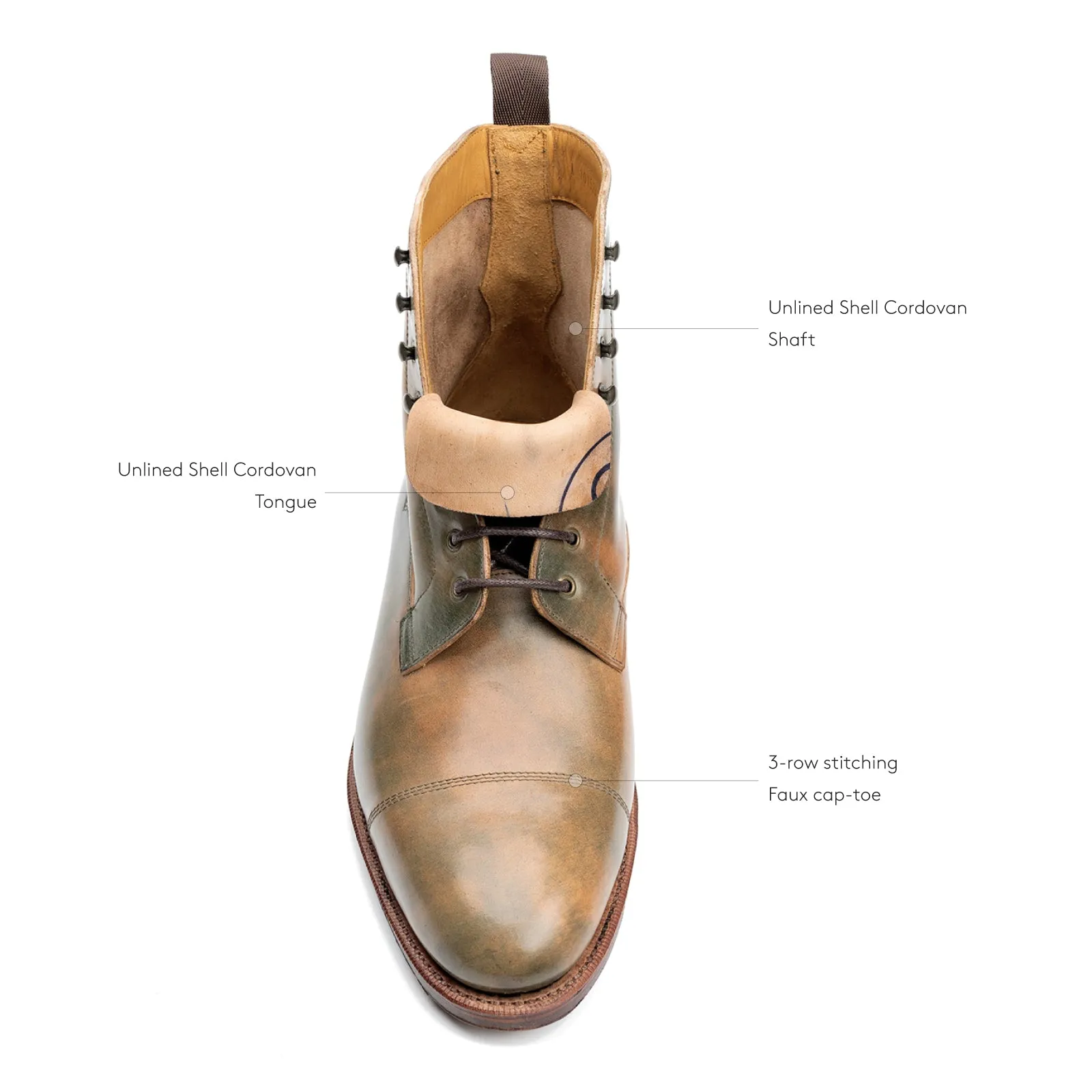 101523 - GREEN MARBLED SHELL CORDOVAN - E sold by Meermin product image thumbnail 3