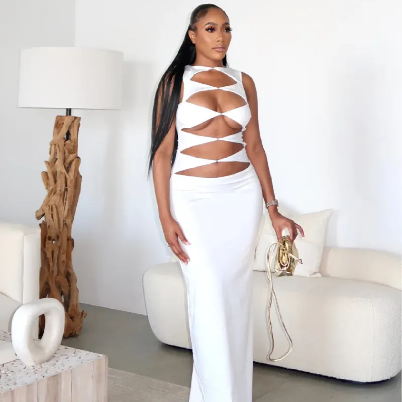 Line Me Up Maxi Dress sold by Azel Clothing