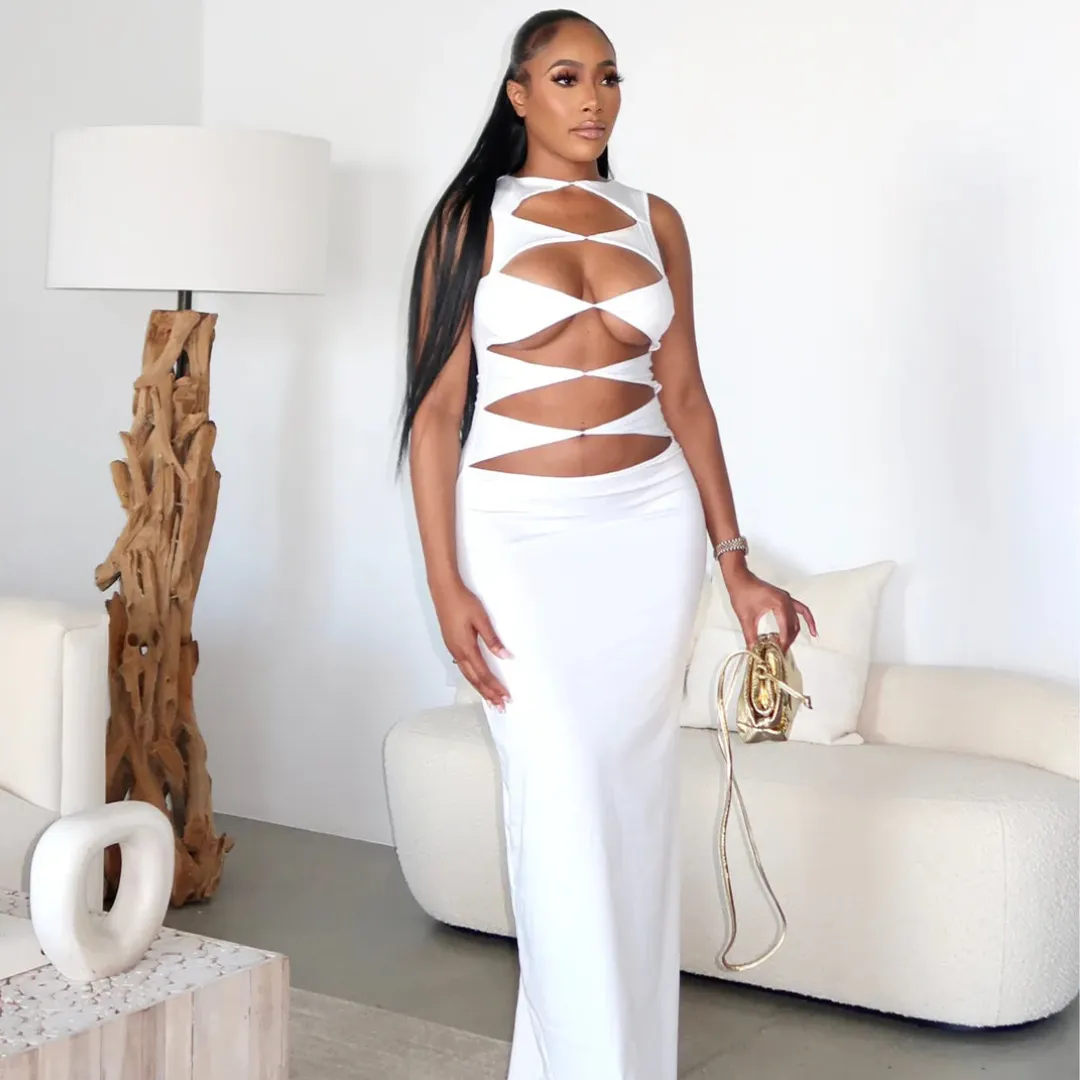 Line Me Up Maxi Dress sold by Azel Clothing