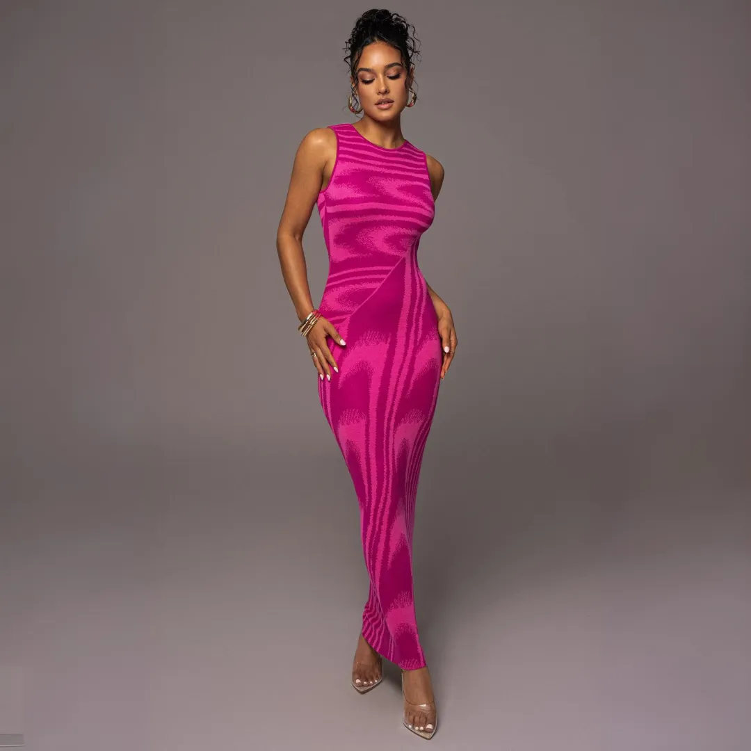 Raspberry Swirl Maxi Dress sold by Azel Clothing