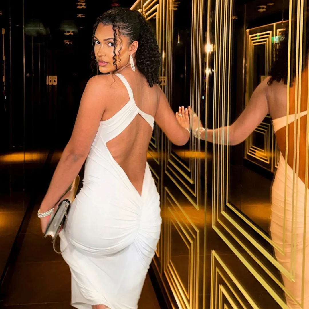 WHITE CROSSED BACK MAXI DRESS sold by Azel Clothing product image thumbnail 4