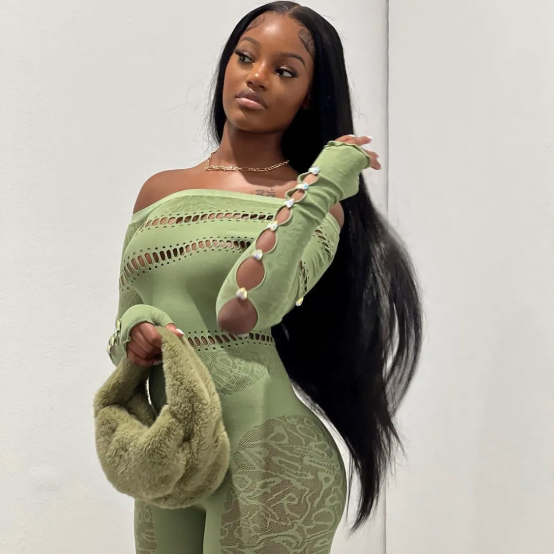 Green Mesh Romper sold by Azel Clothing product image thumbnail 3