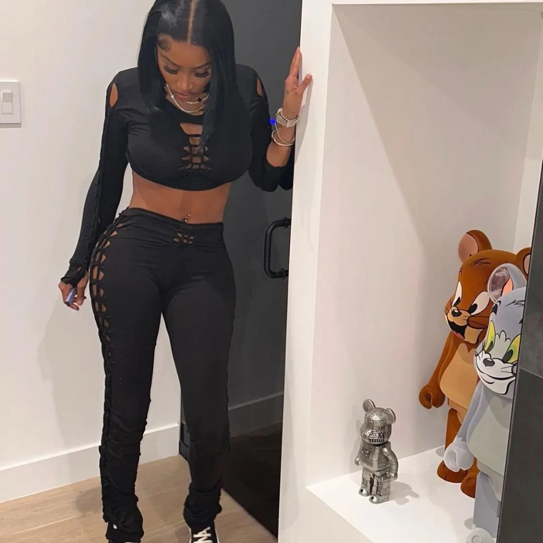 Black Knotted Trousers Set sold by Azel Clothing product image thumbnail 2