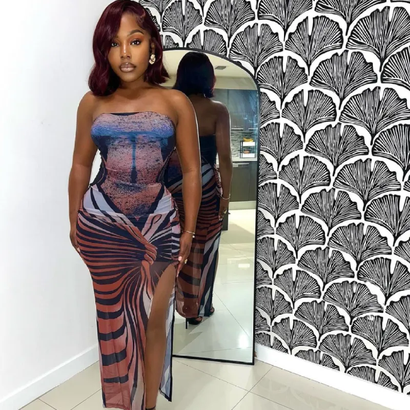 Cocoon Side Split Dress sold by Azel Clothing